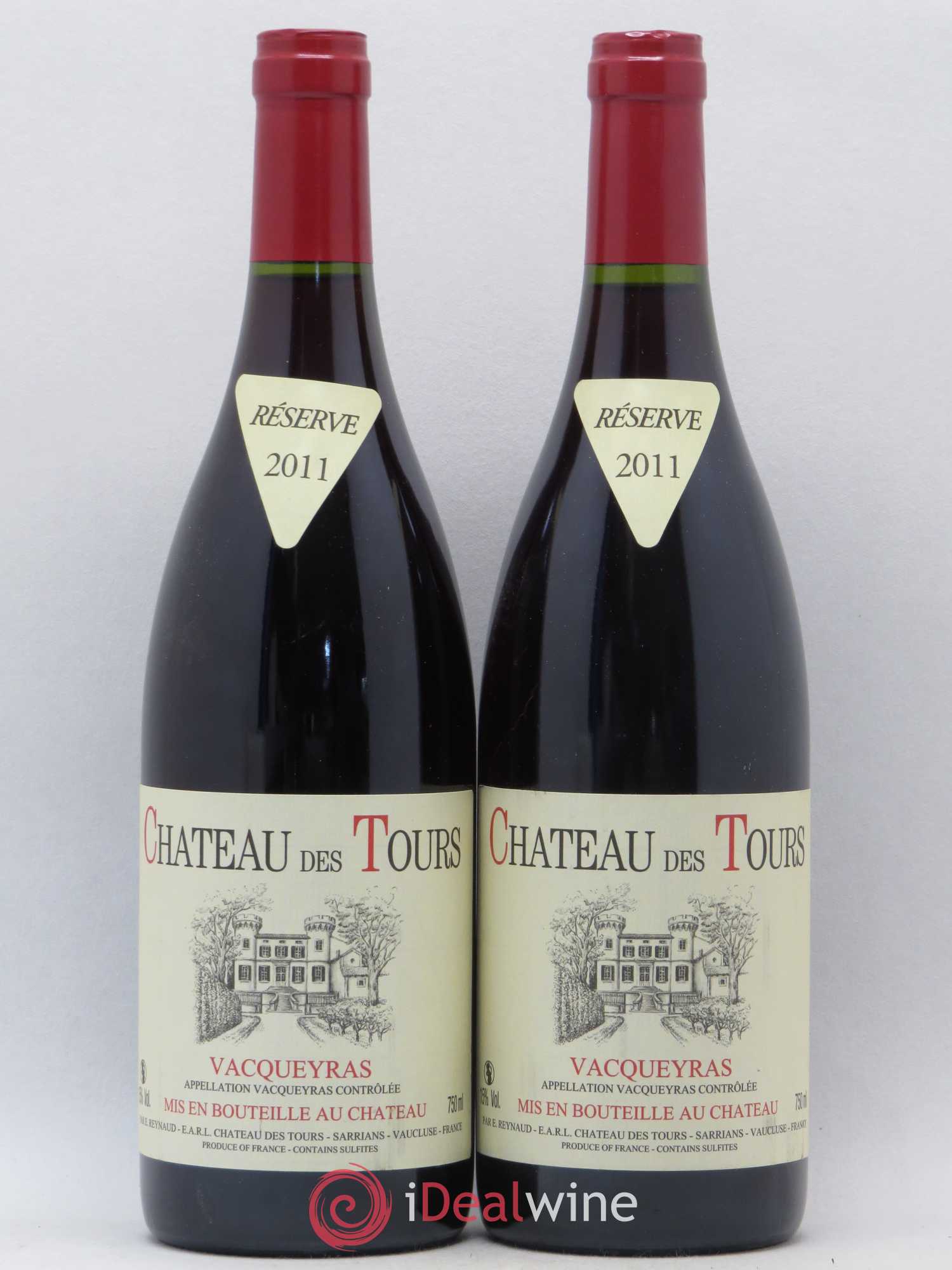 Vacqueyras Château des Tours Emmanuel Reynaud 2011 - Lot de 2 bouteilles - 0