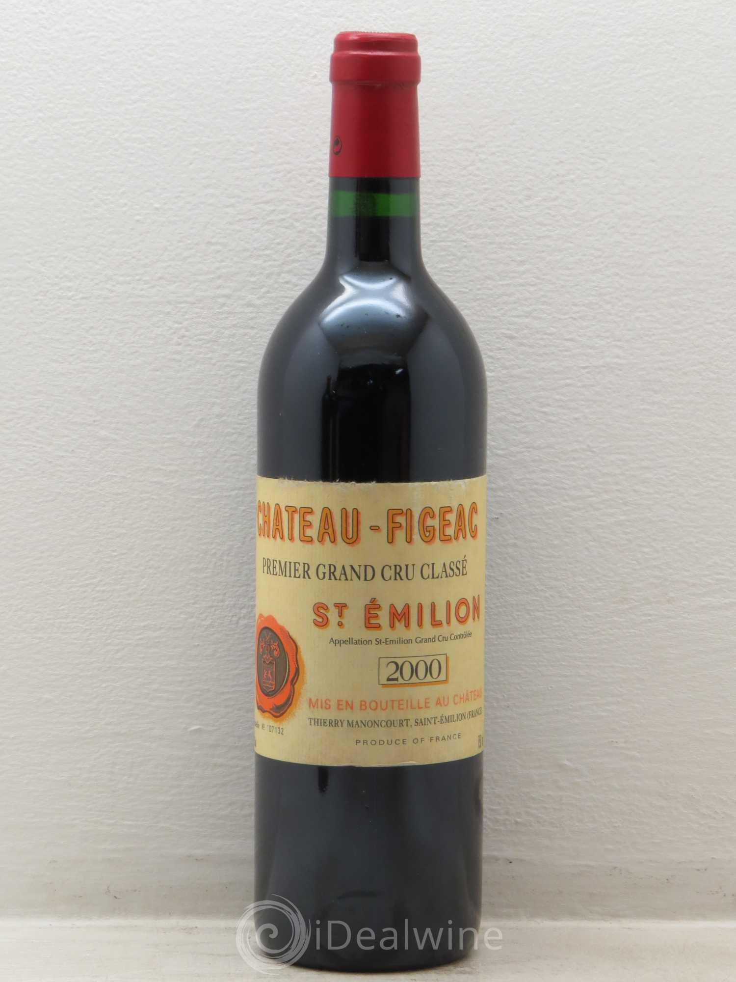Château Figeac 1er Grand Cru Classé A 2000 - Lot de 1 bouteille - 0
