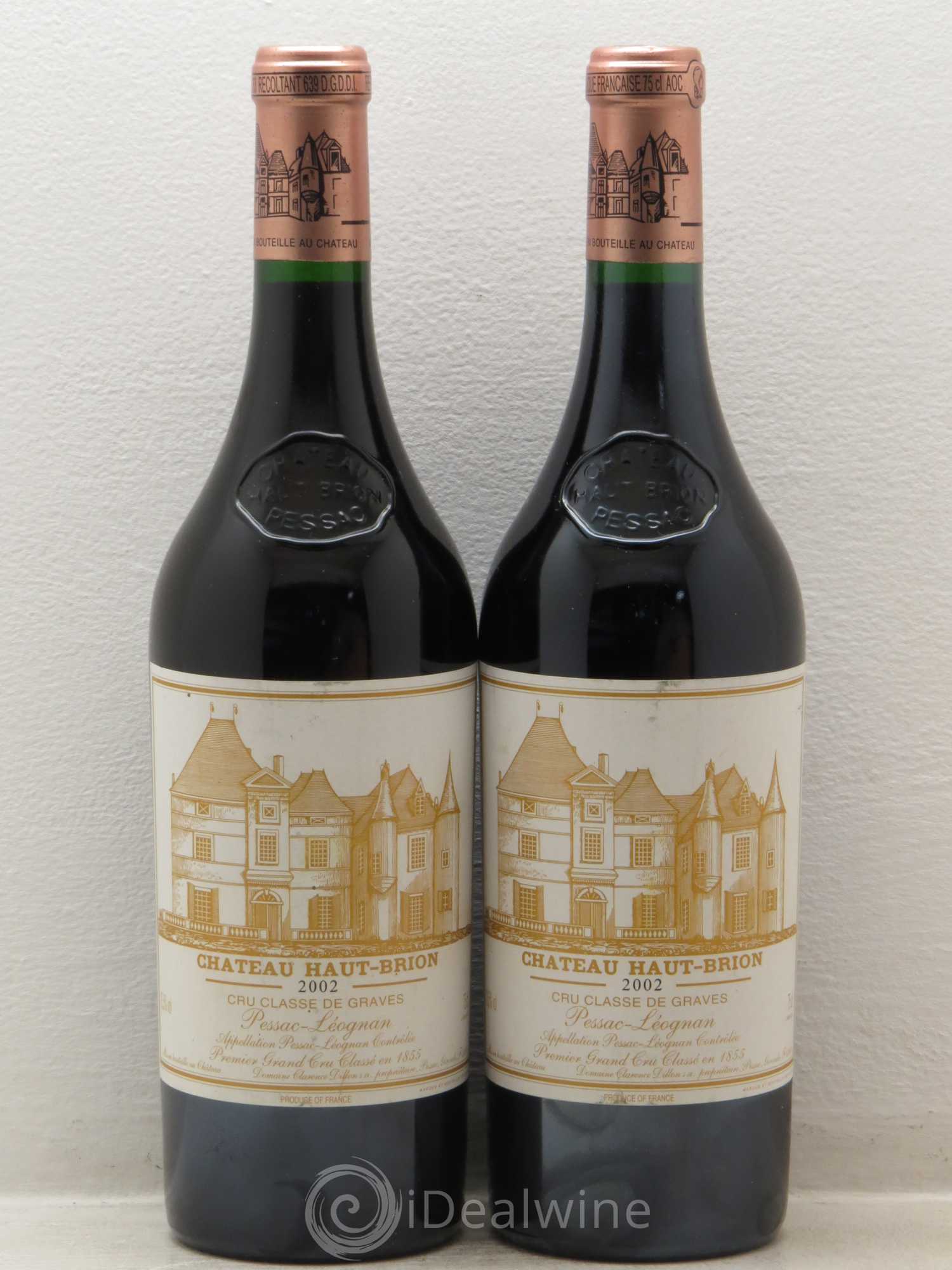 Château Haut Brion 1er Grand Cru Classé 2002 - Lot de 2 bouteilles - 0