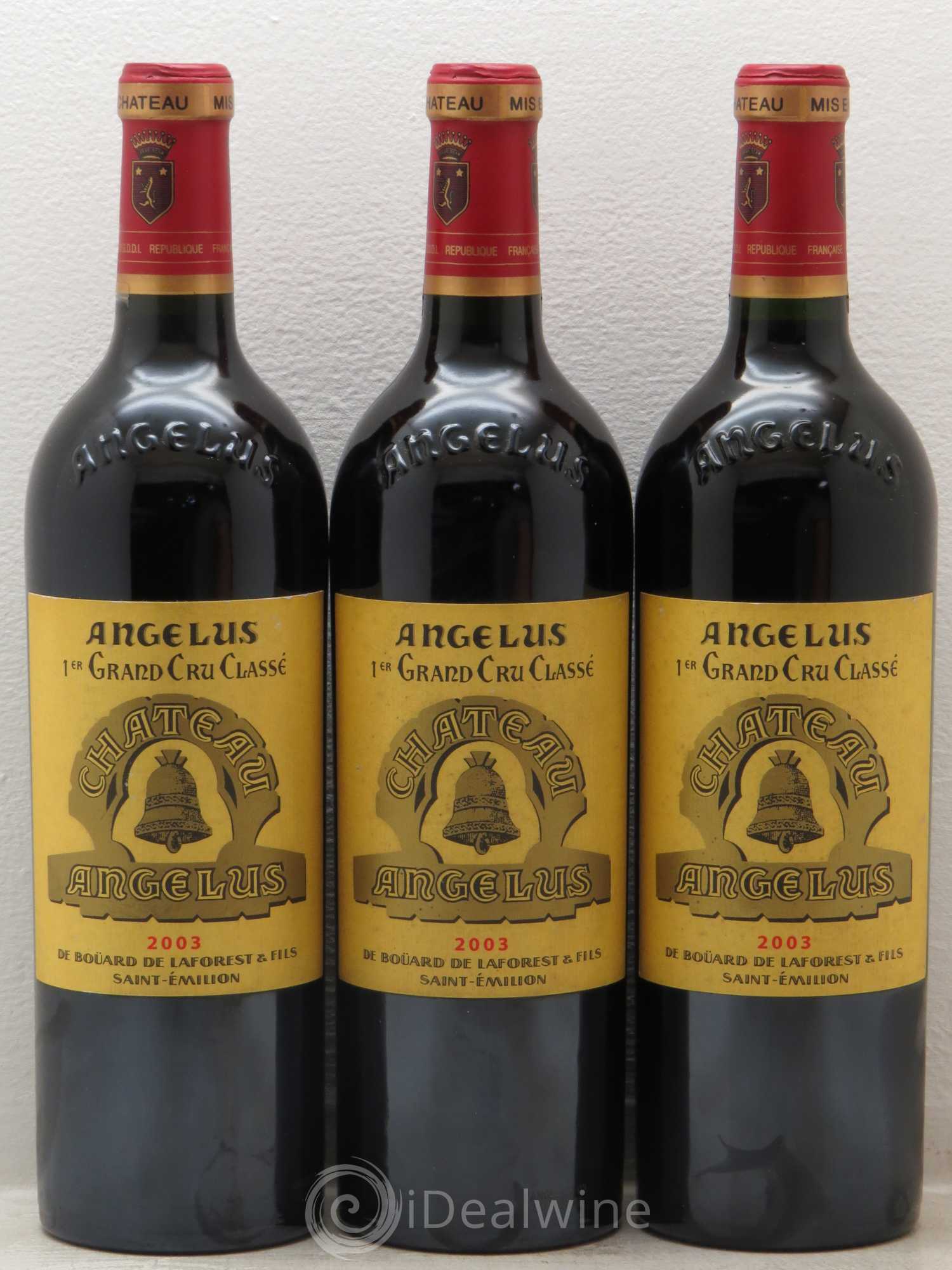 Château Angélus 1er Grand Cru Classé A 2003 - Lot de 3 bouteilles - 0