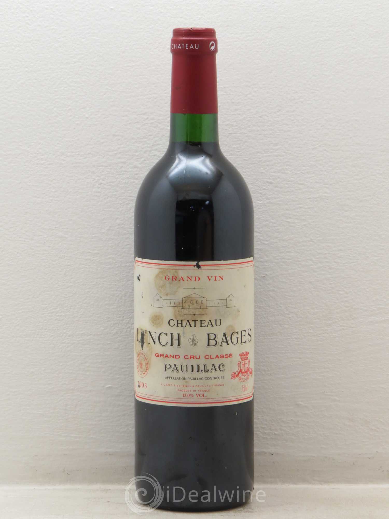 Château Lynch Bages 5ème Grand Cru Classé 2003 - Lot de 1 bouteille - 0