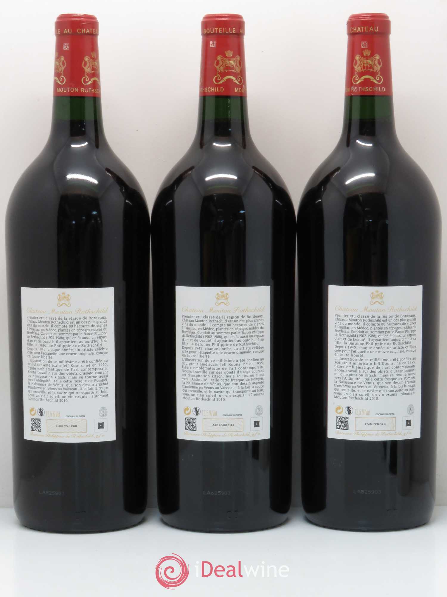 Château Mouton Rothschild 1er Grand Cru Classé 2010 - Lot de 3 magnums - 1