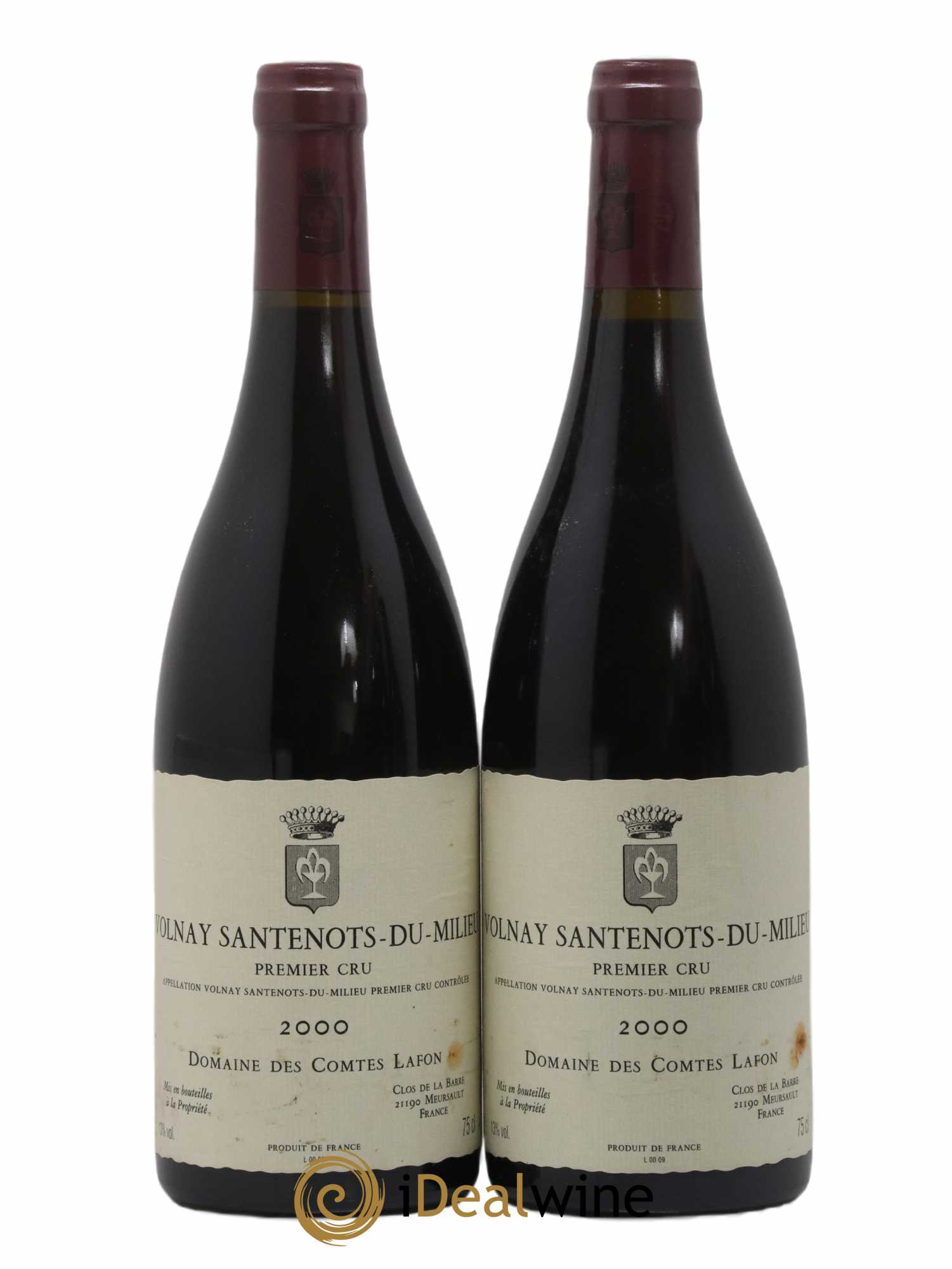 Volnay 1er Cru Santenots du Milieu Comtes Lafon (Domaine des) 2000 - Lot de 2 bouteilles - 0