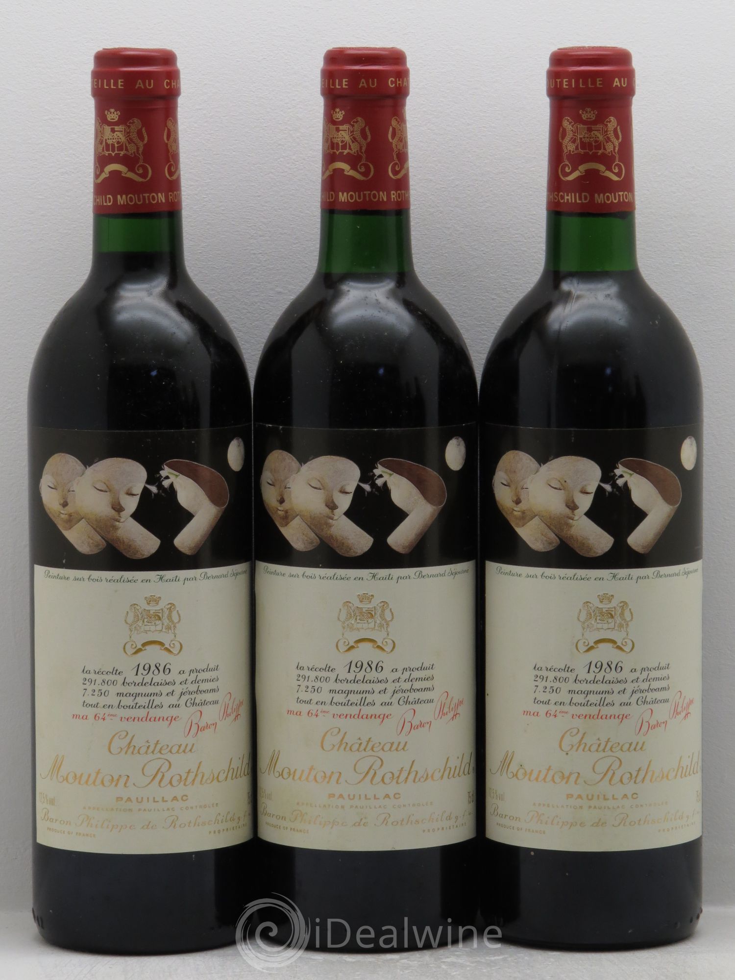 Château Mouton Rothschild 1er Grand Cru Classé 1986 - Lot de 6 bouteilles - 1