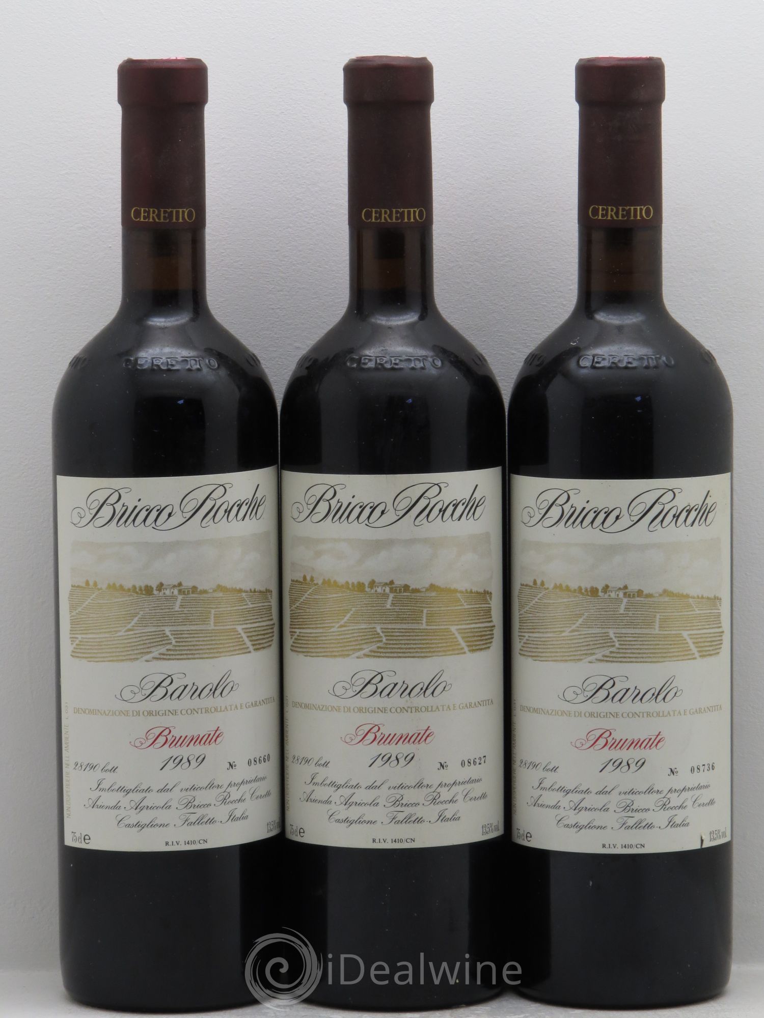 Barolo Bruno Cerretto Barolo Rocche Brunate 1989 - Posten von 3 Flaschen - 0
