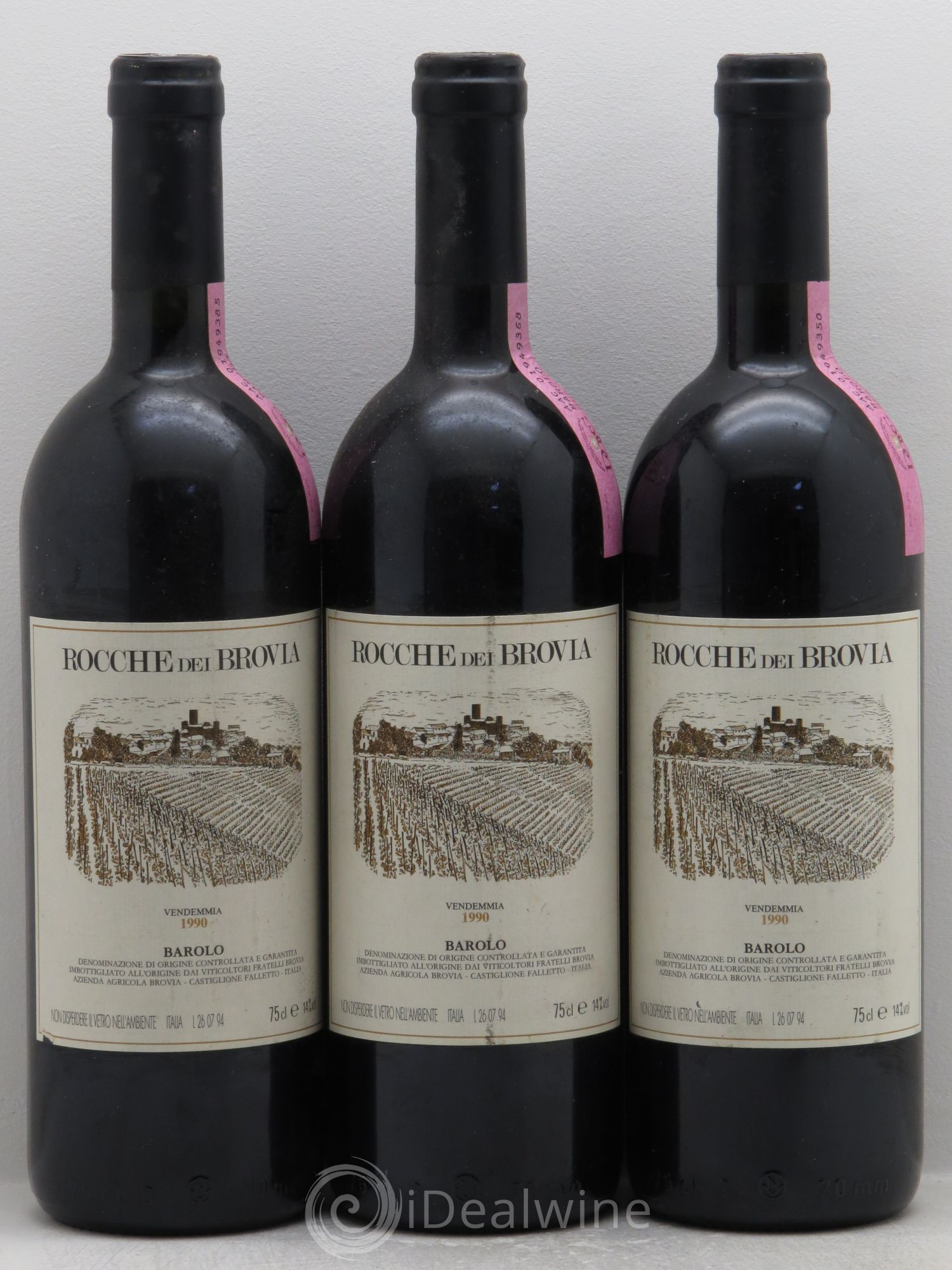 Barolo Rocche dei Brovia Brovia 1990 - Lot de 3 bouteilles - 0