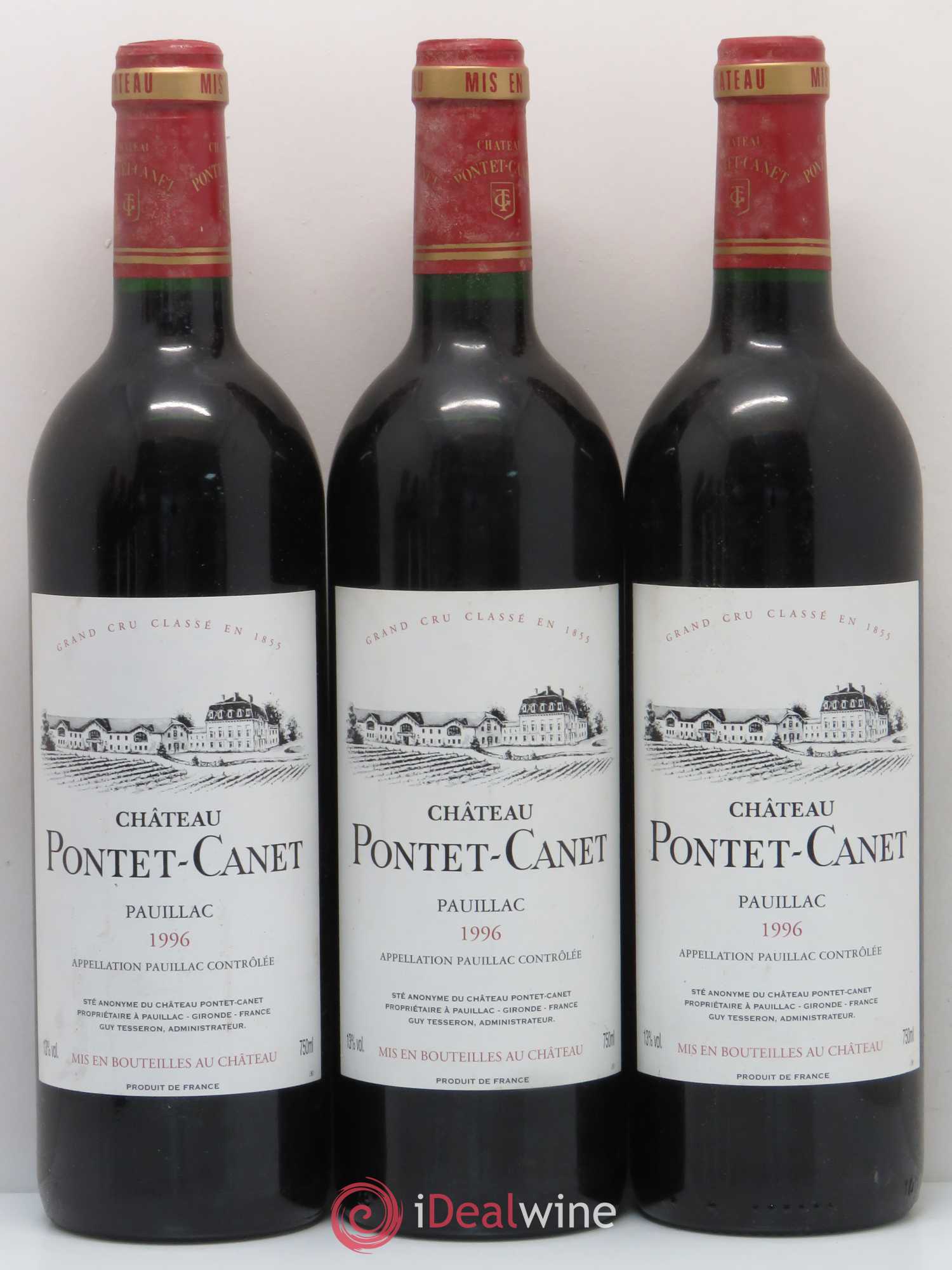 Château Pontet Canet 5ème Grand Cru Classé 1996 - Lot de 12 bouteilles - 1