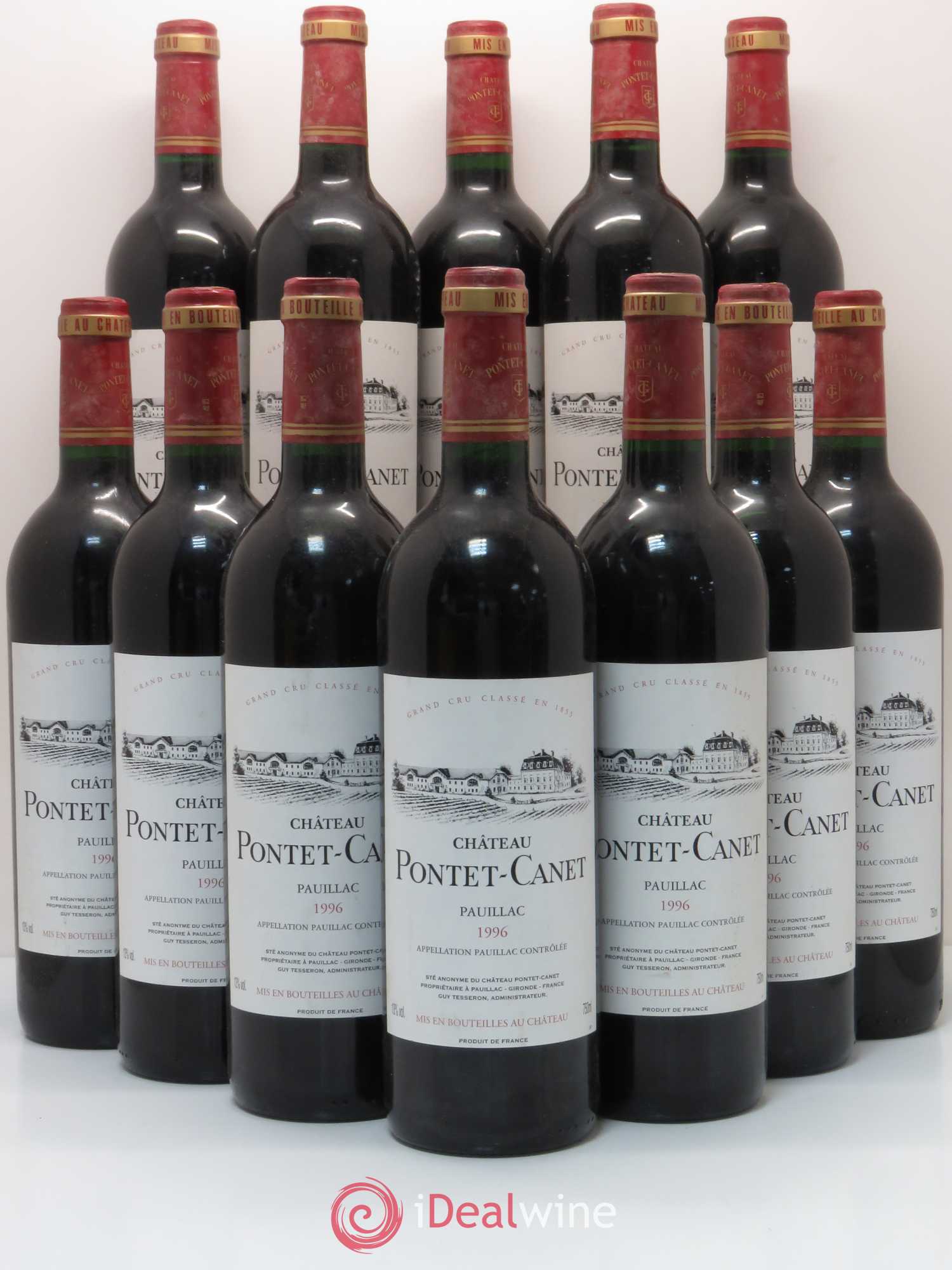 Château Pontet Canet 5ème Grand Cru Classé 1996 - Lot de 12 bouteilles - 0