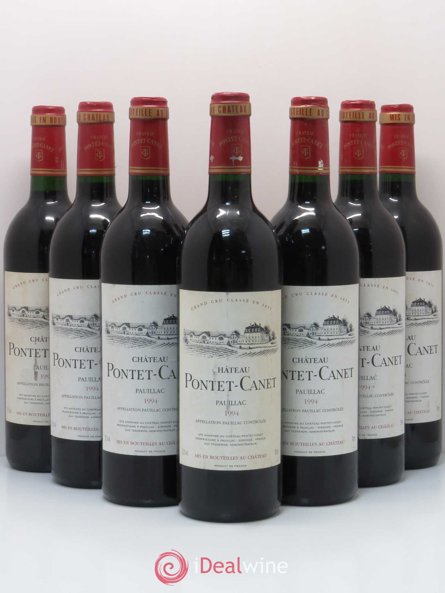 Château Pontet Canet 5ème Grand Cru Classé 1994 - Lot de 7 bouteilles - 0