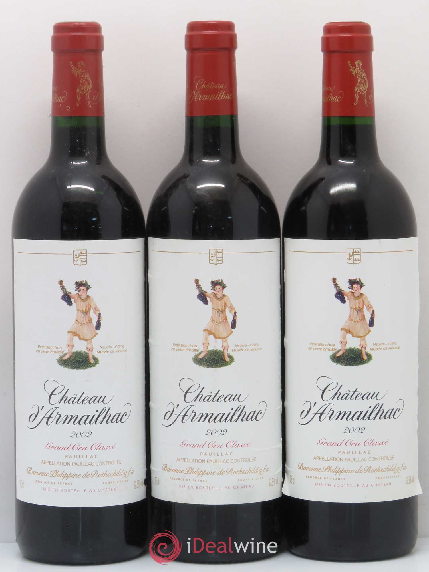 Château d' Armailhac - Mouton Baron(ne) Philippe 5ème Grand Cru Classé 2002 - Lotto di 12 bottiglie - 3