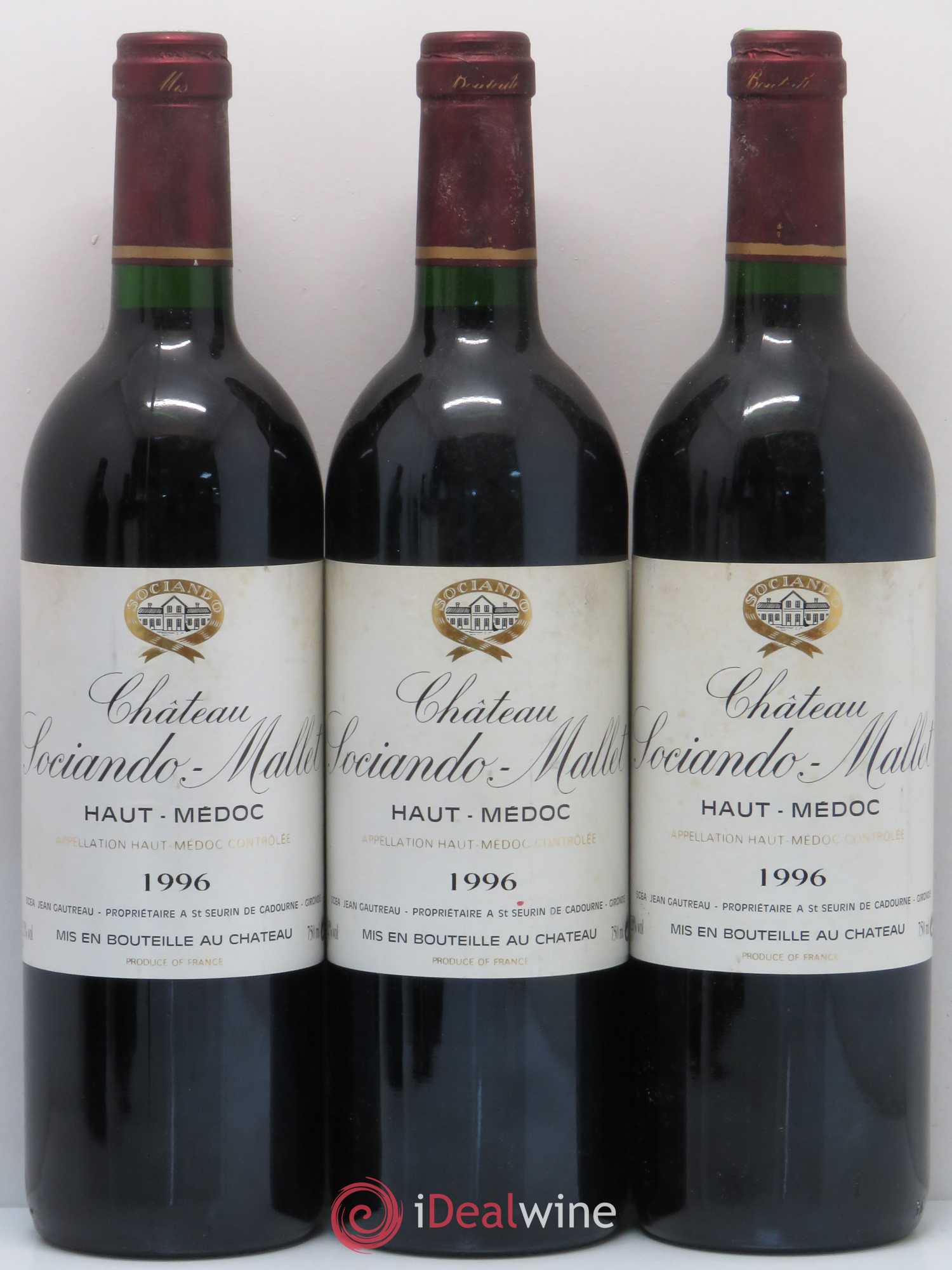 Château Sociando Mallet 1996 - Lot de 12 bouteilles - 1