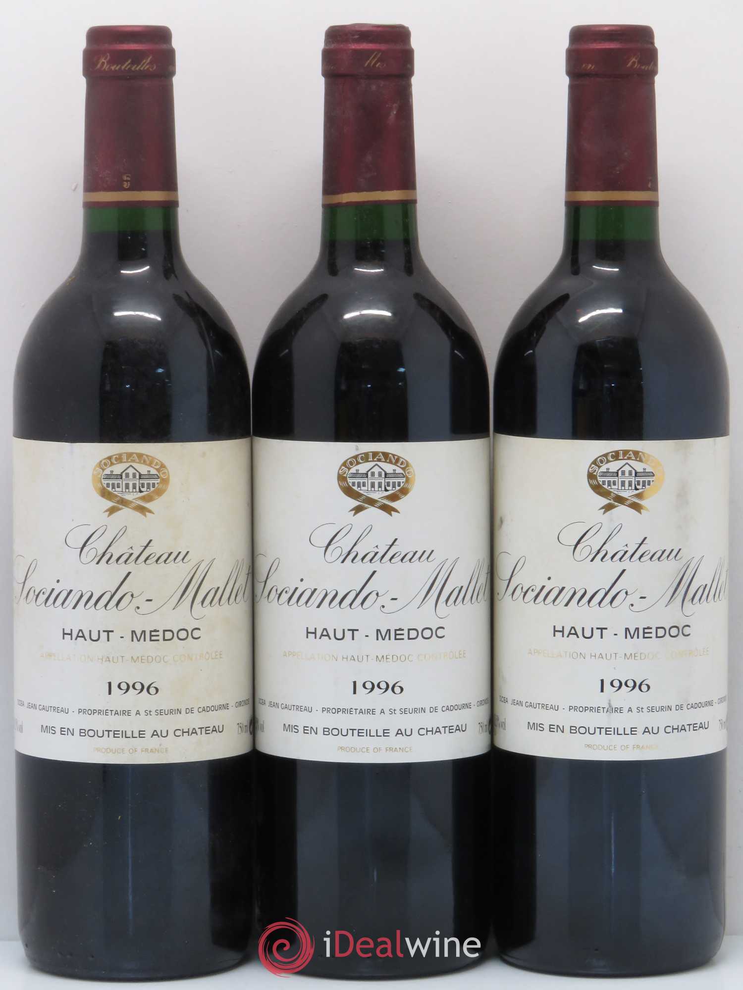 Château Sociando Mallet 1996 - Lot de 12 bouteilles - 2
