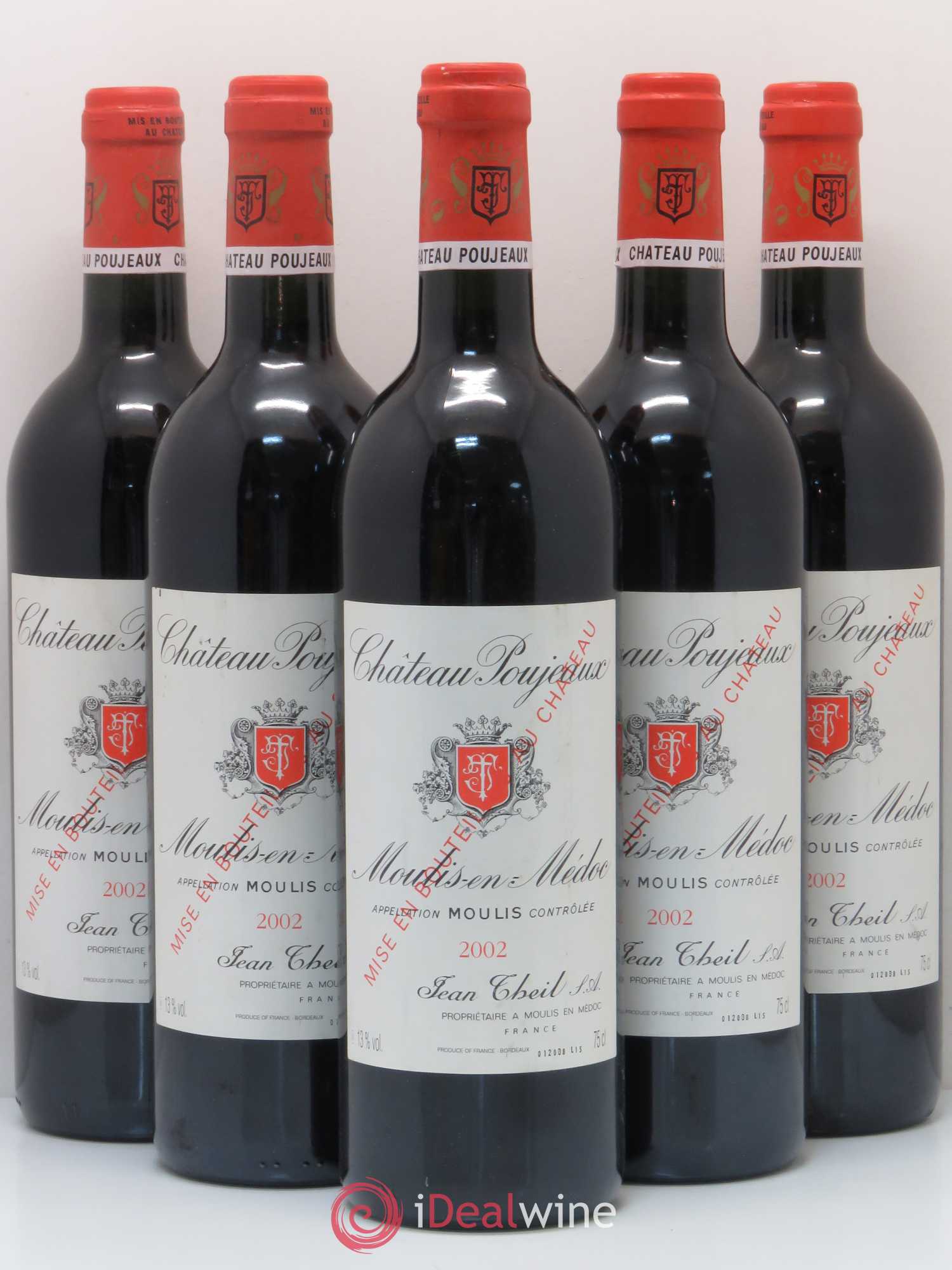 Château Poujeaux 2002 - Lot de 5 bouteilles - 0