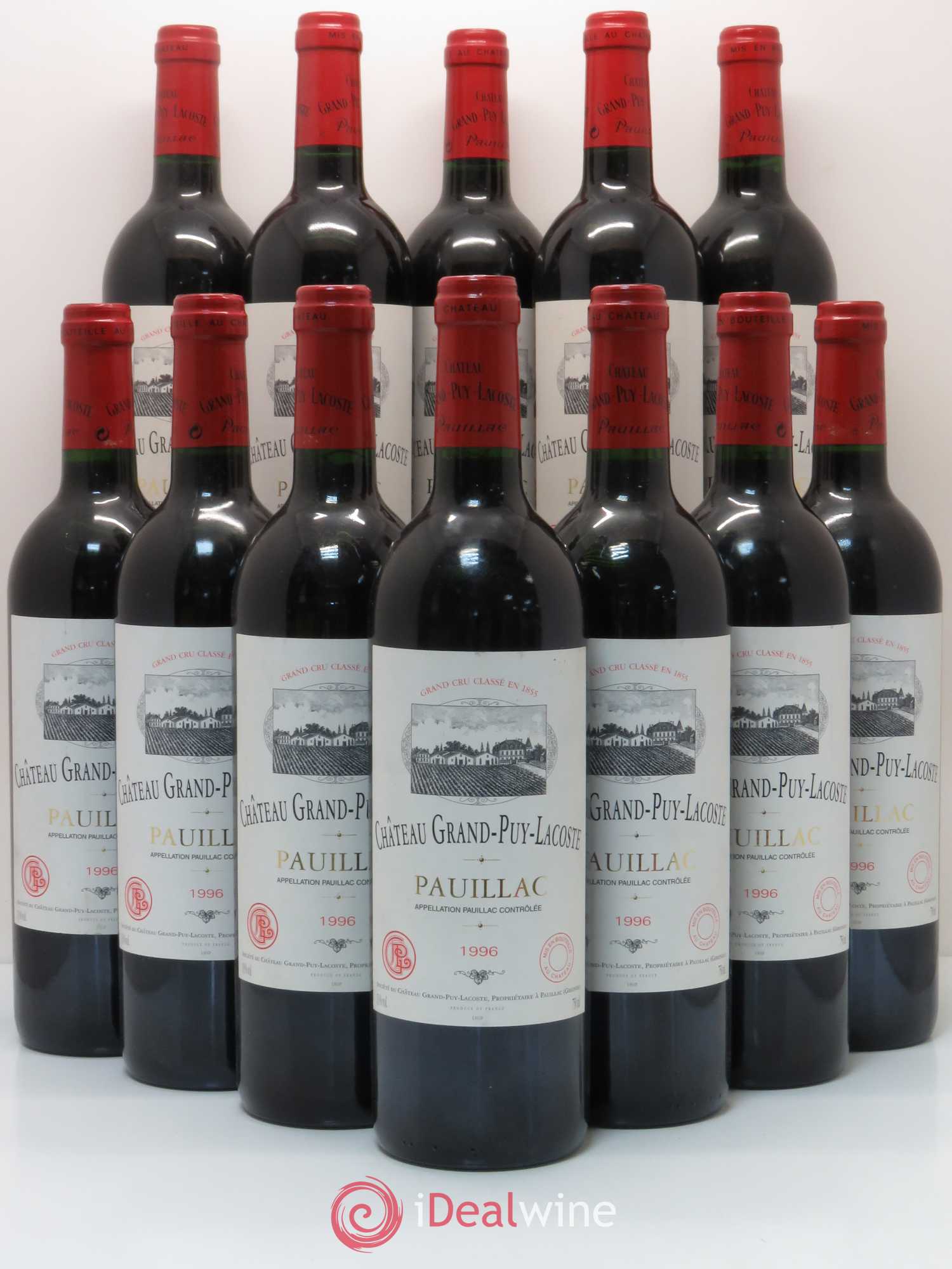 Château Grand Puy Lacoste 5ème Grand Cru Classé 1996 - Lot de 12 bouteilles - 0
