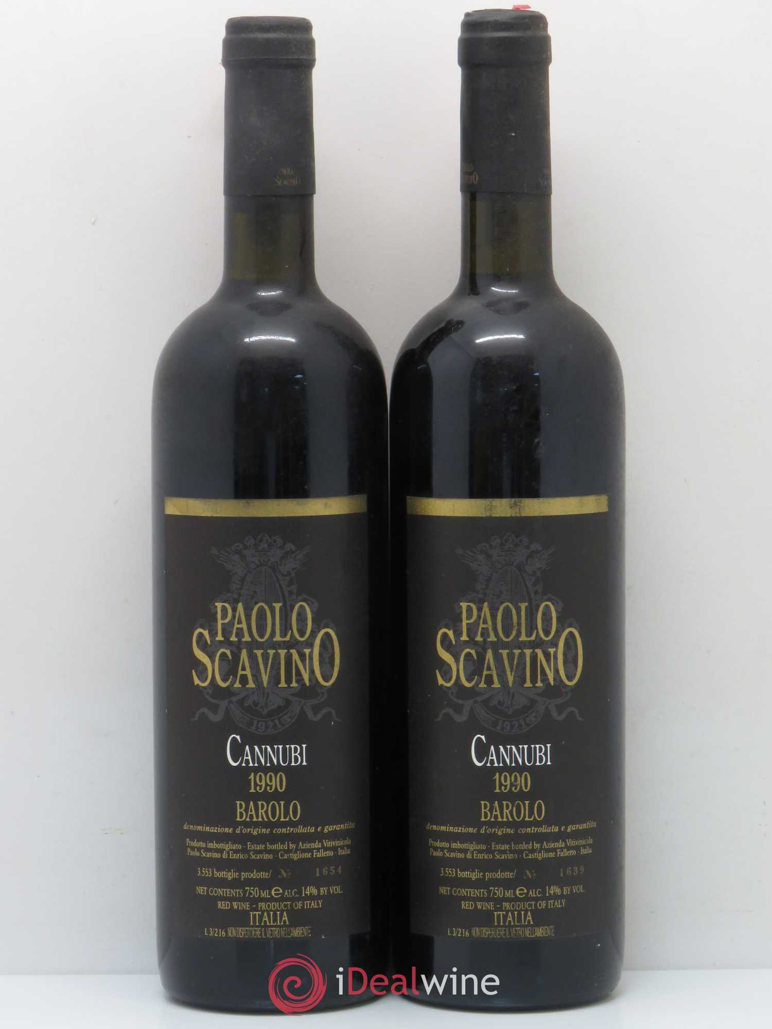 Barolo Cannubi Paolo Scavino 1990 - Lot de 2 bouteilles - 0