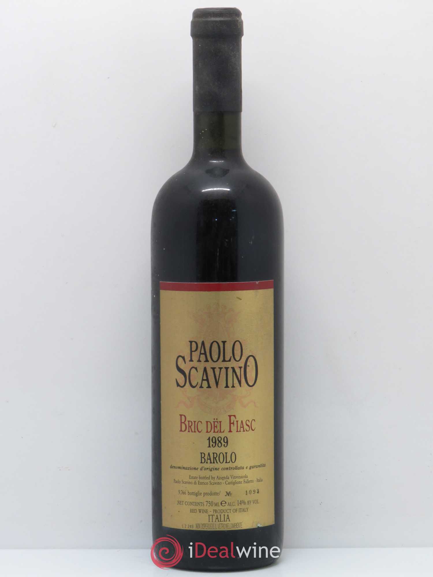 Barolo DOCG Bric del Fiasc Paolo Scavino 1989 - Lot de 1 bouteille - 0