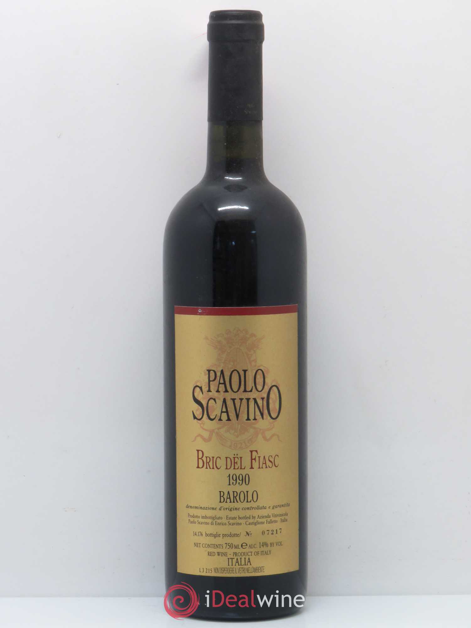 Barolo DOCG Bric del Fiasc Paolo Scavino 1990 - Lot de 1 bouteille - 0