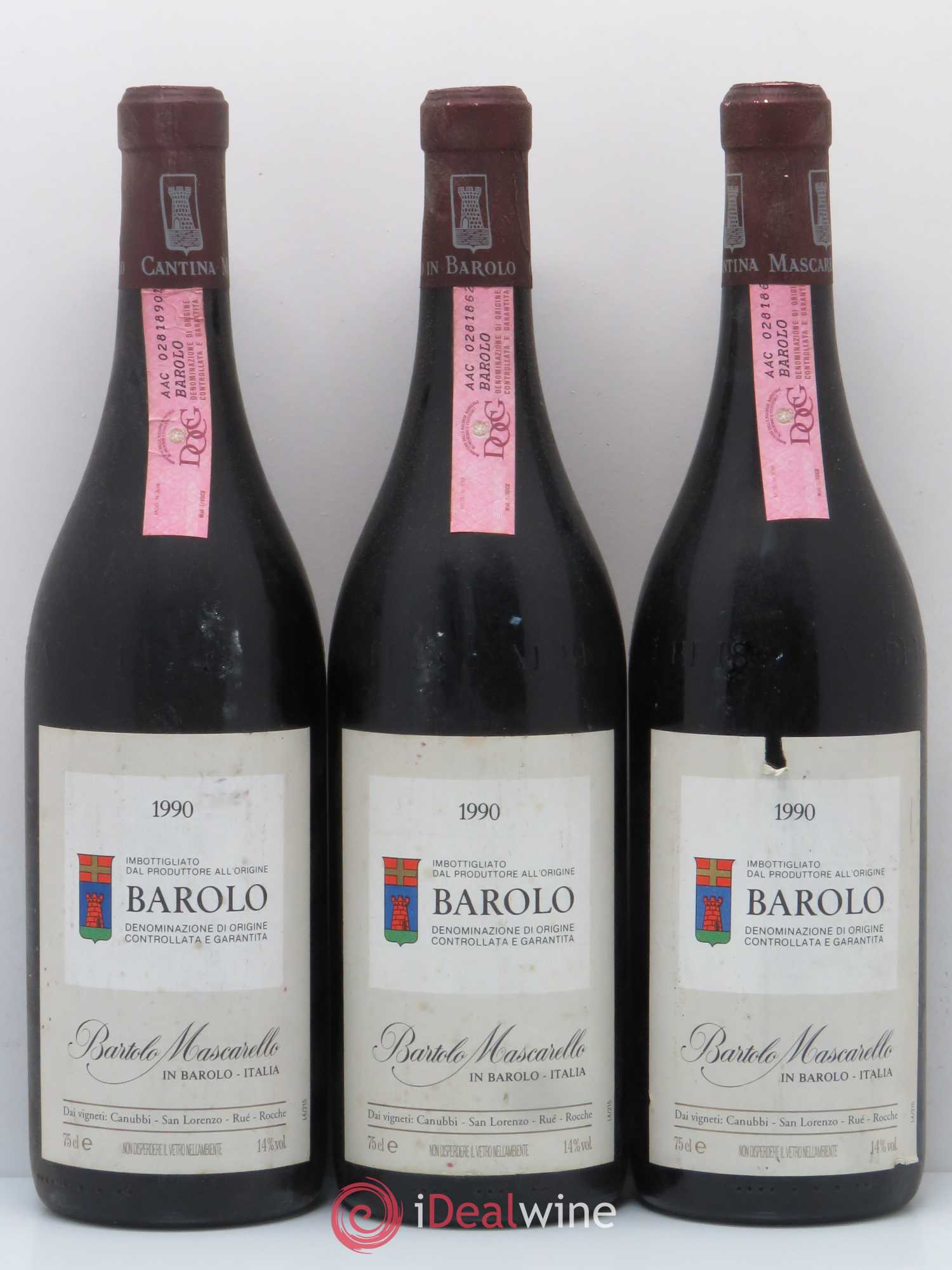 Barolo Bartolo Mascarello 1990 - Lot de 3 bouteilles - 0