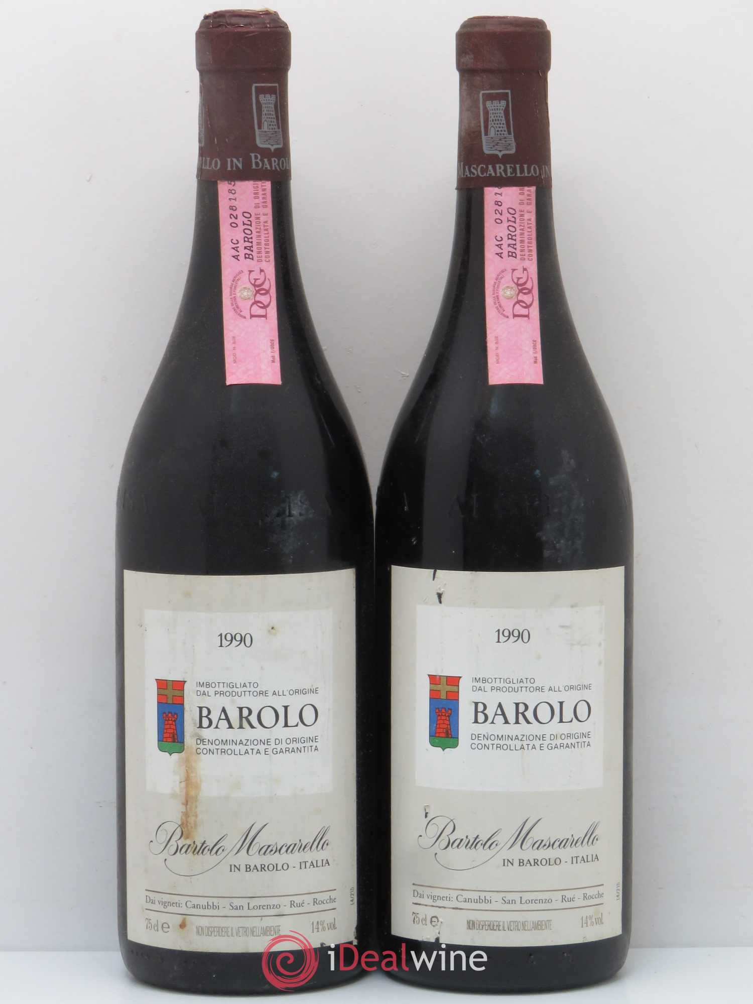 Barolo Bartolo Mascarello 1990 - Lot de 2 bouteilles - 0