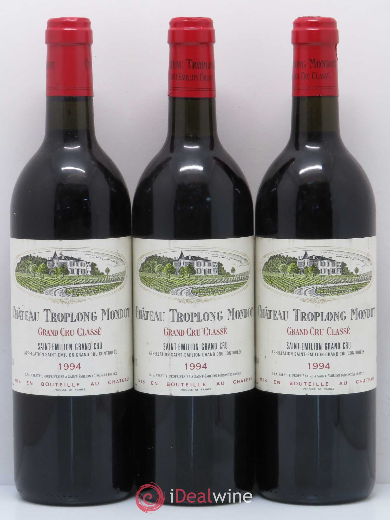 Château Troplong Mondot 1er Grand Cru Classé B 1994 - Lot de 3 bouteilles - 0