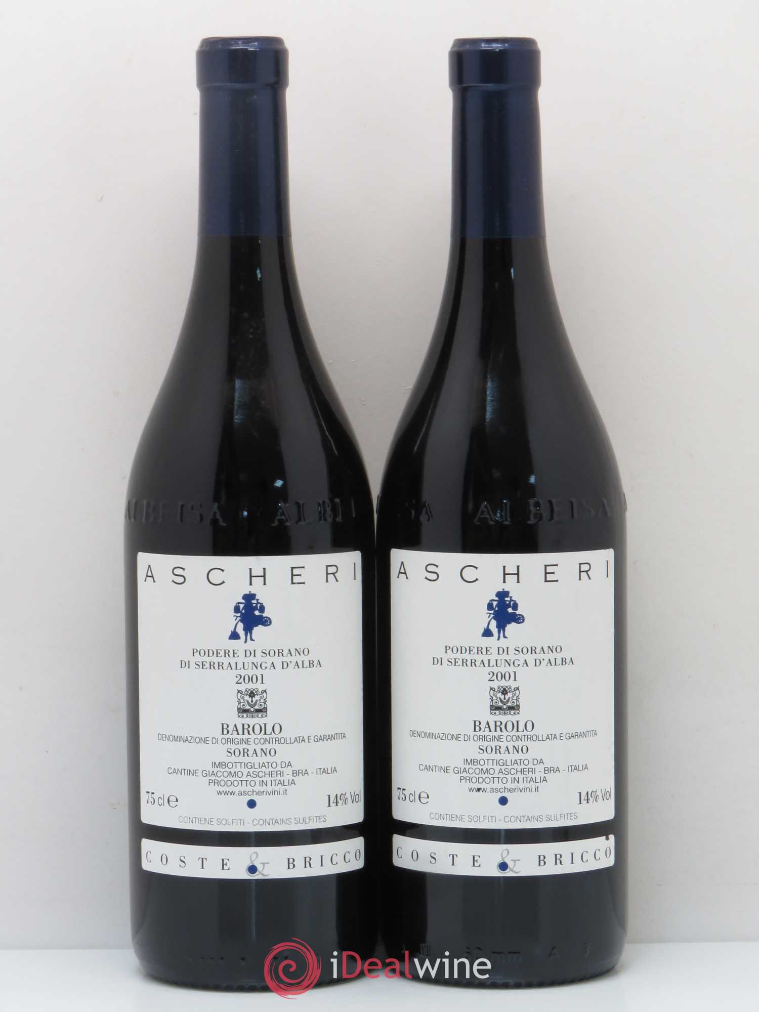 Barolo Sorano Coste E Bricco Ascheri 2001 - Posten von 2 Flaschen - 0