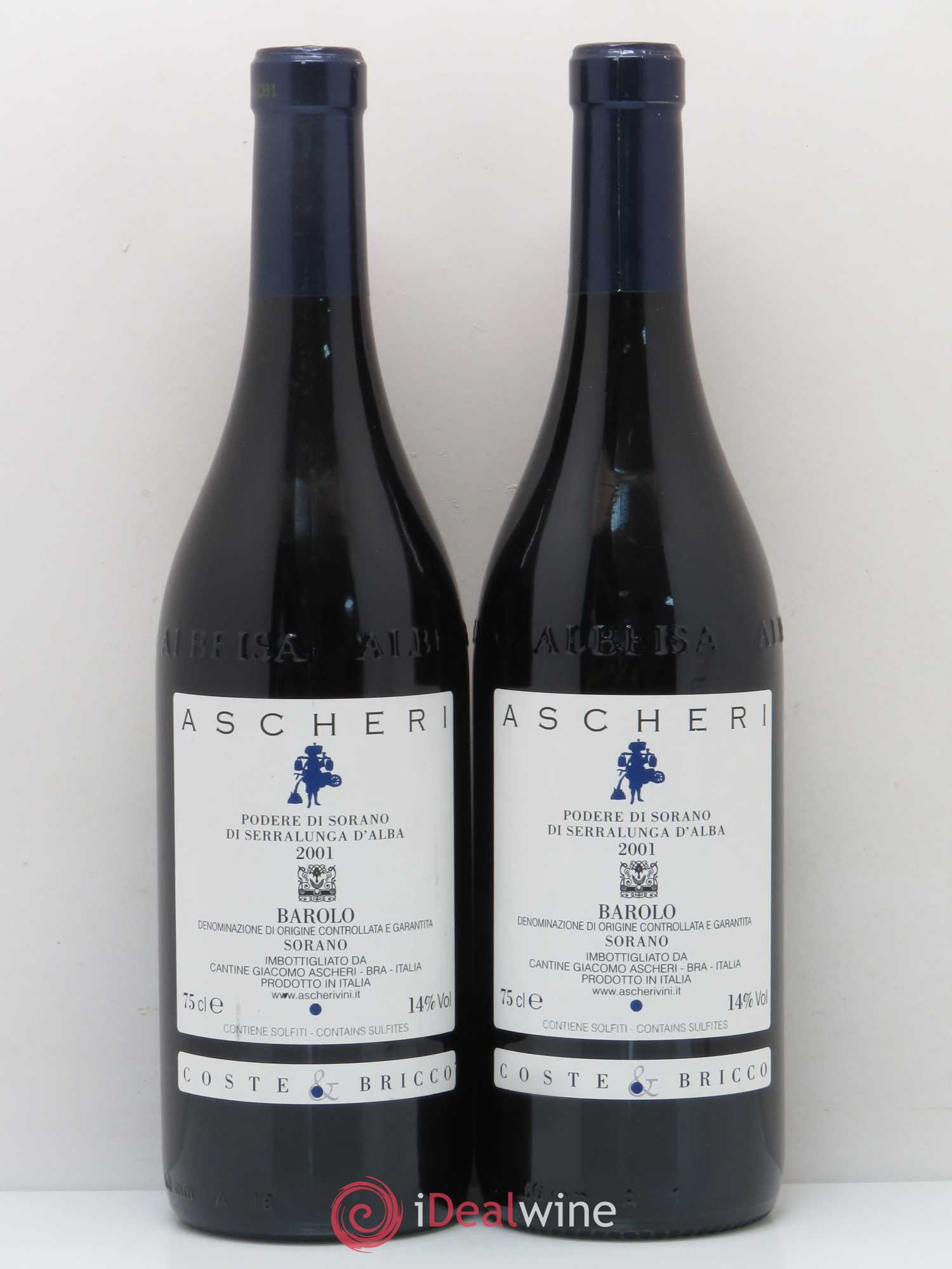 Barolo Sorano Coste E Bricco Ascheri 2001 - Lotto di 2 bottiglie - 0