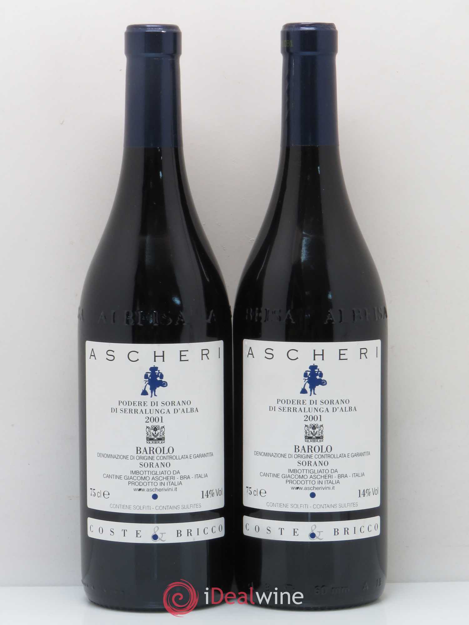 Barolo Sorano Coste E Bricco Ascheri 2001 - Lotto di 2 bottiglie - 0