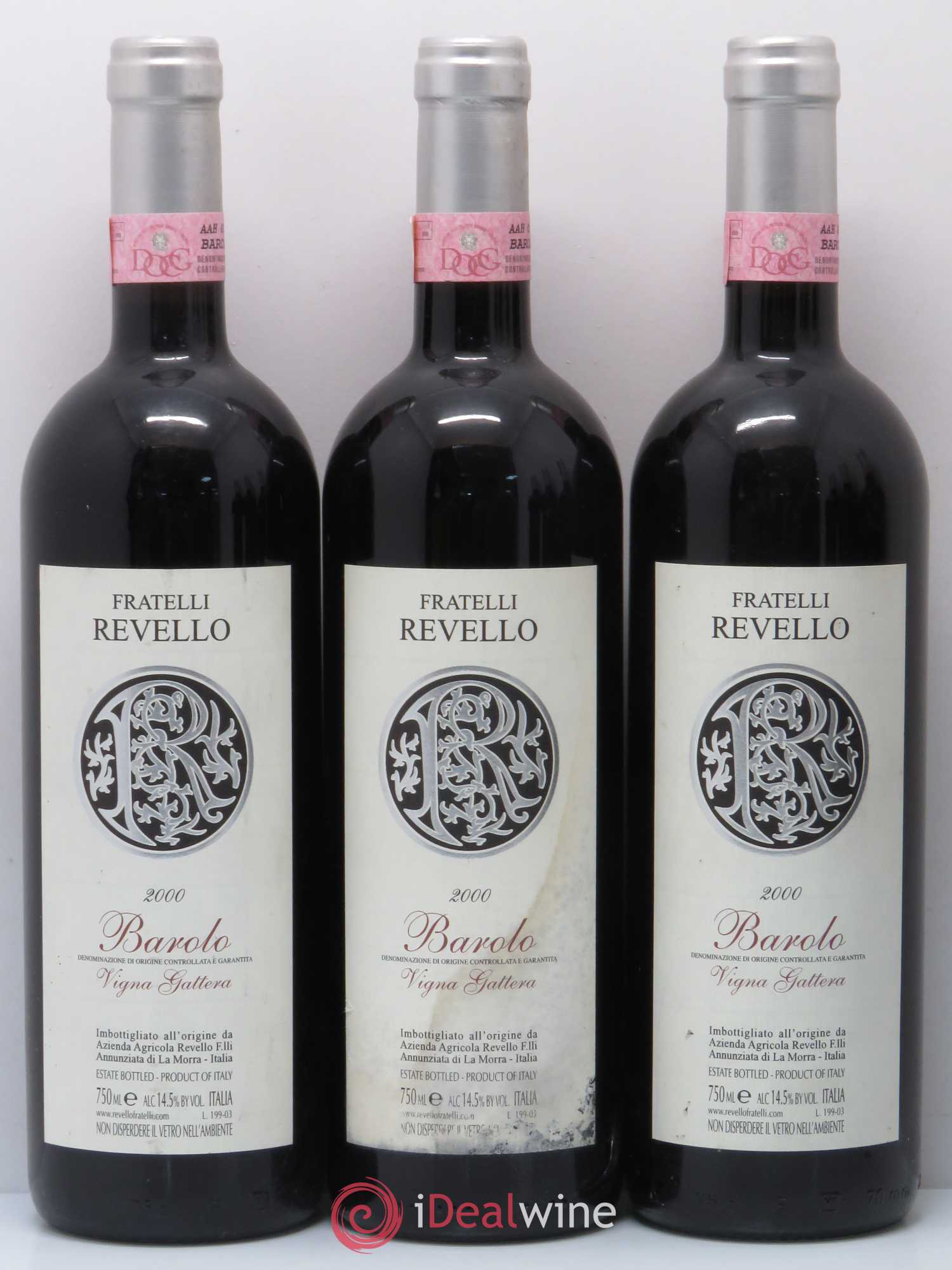 Barolo Vigna Gattera Fratelli Revello 2000 - Lot de 6 bouteilles - 1
