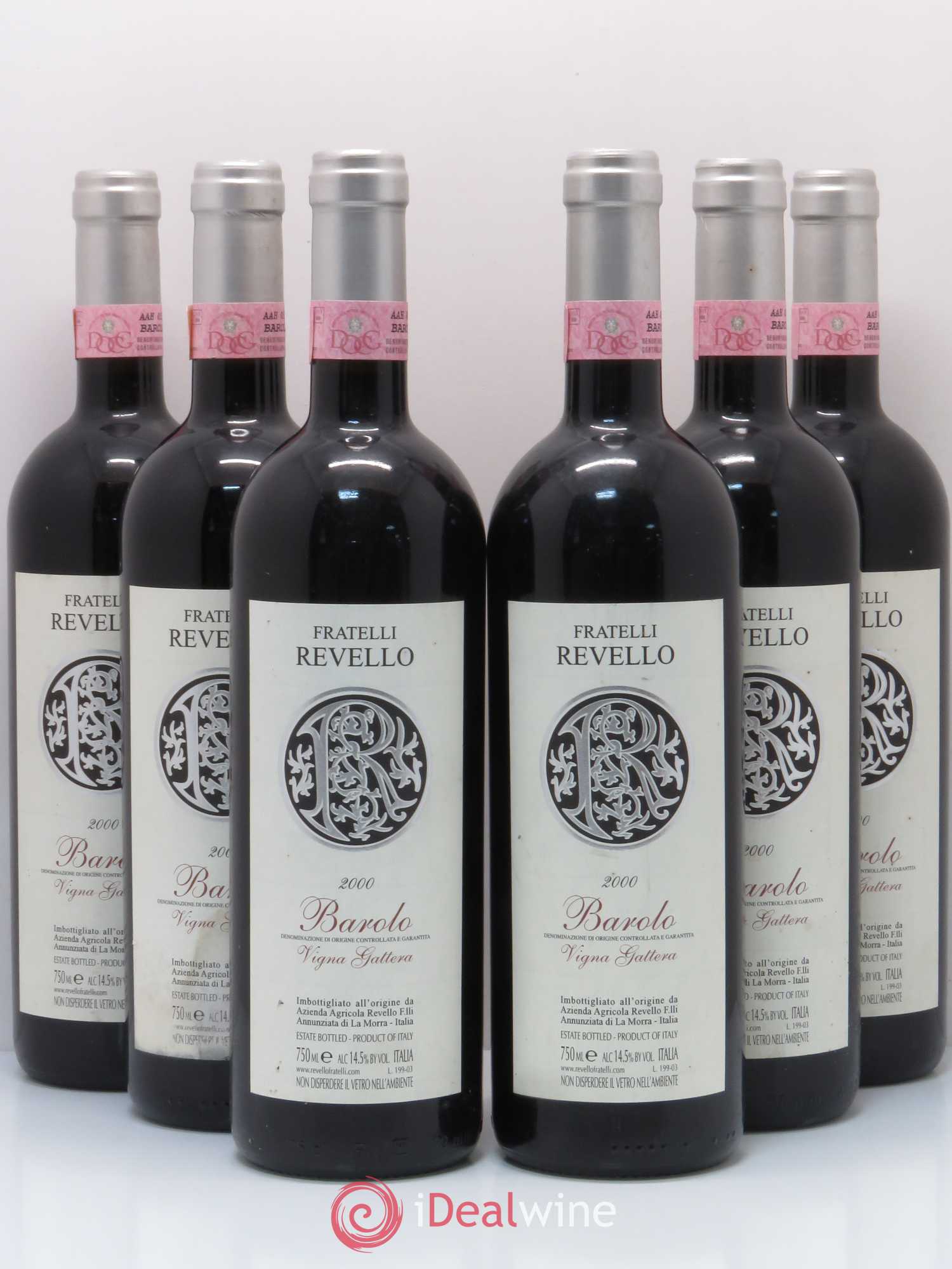 Barolo Vigna Gattera Fratelli Revello 2000 - Lot de 6 bouteilles - 0