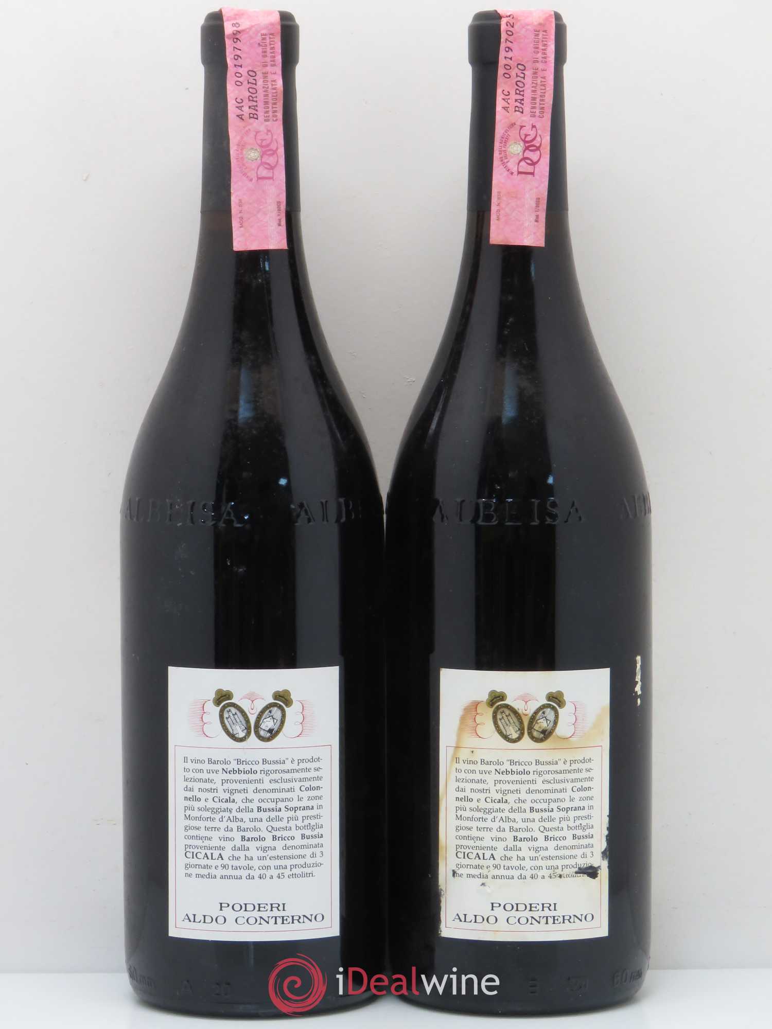 Barolo Vigna Cicala Bricco Bussia Aldo Conterno 1990 - Posten von 2 Flaschen - 1