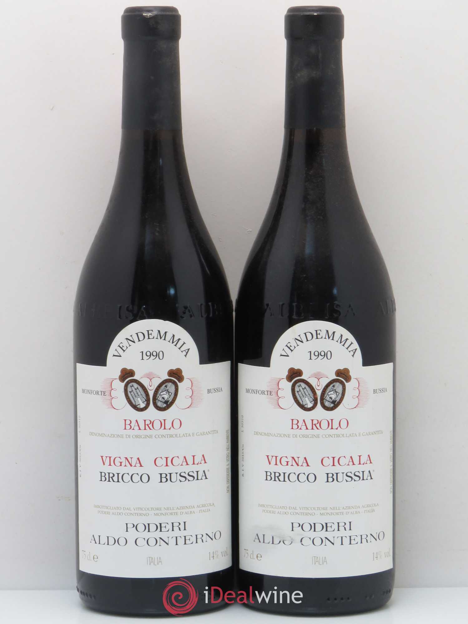 Barolo Vigna Cicala Bricco Bussia Aldo Conterno 1990 - Posten von 2 Flaschen - 0