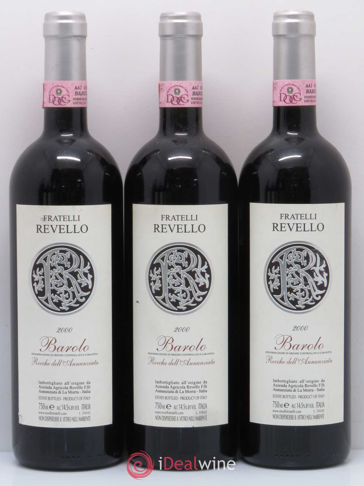 Barolo DOCG Rocche dell' Annunziata Fratelli Revello 2000 - Lot de 6 bouteilles - 1