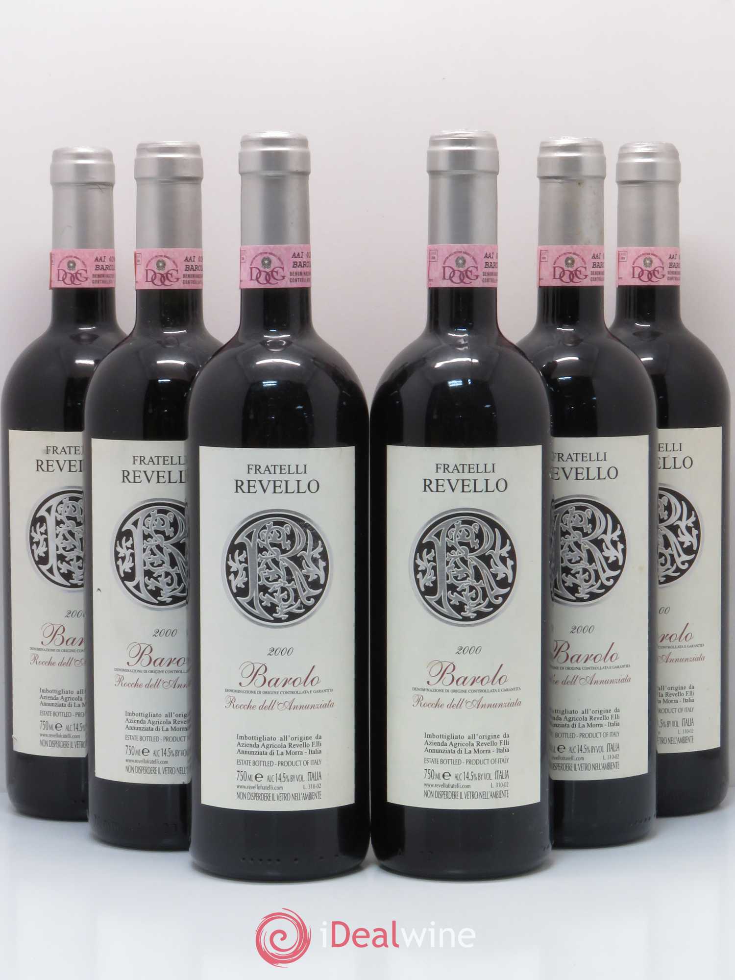 Barolo DOCG Rocche dell' Annunziata Fratelli Revello 2000 - Lot de 6 bouteilles - 0