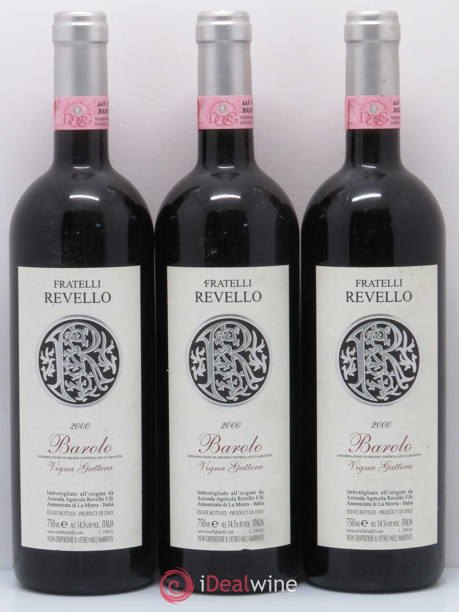 Barolo Vigna Gattera Revello 2000 - Posten von 3 Flaschen - 0