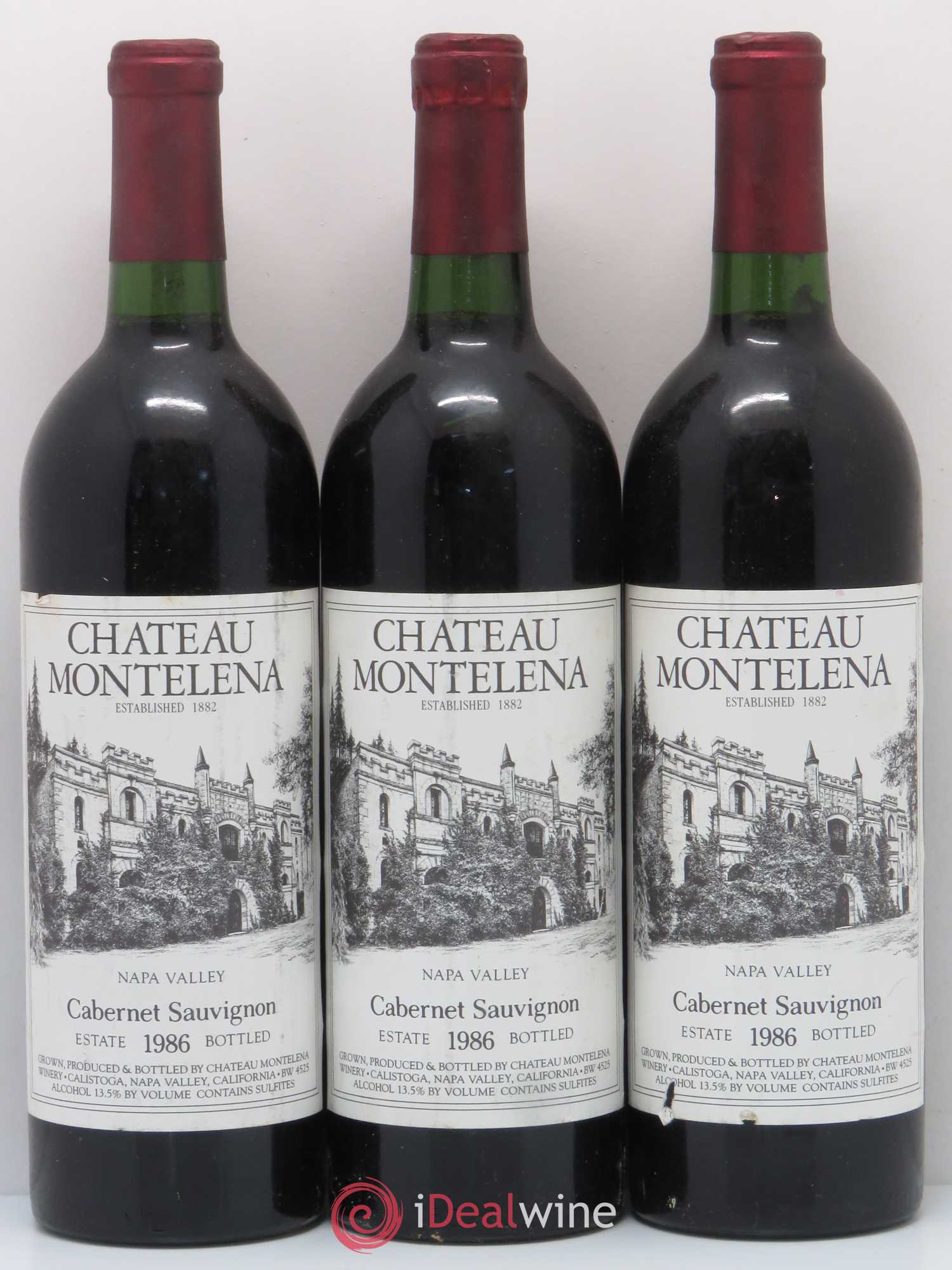 USA Napa Valley Château Montelena Cabernet Sauvignon 1986 - Lot de 3 bouteilles - 0