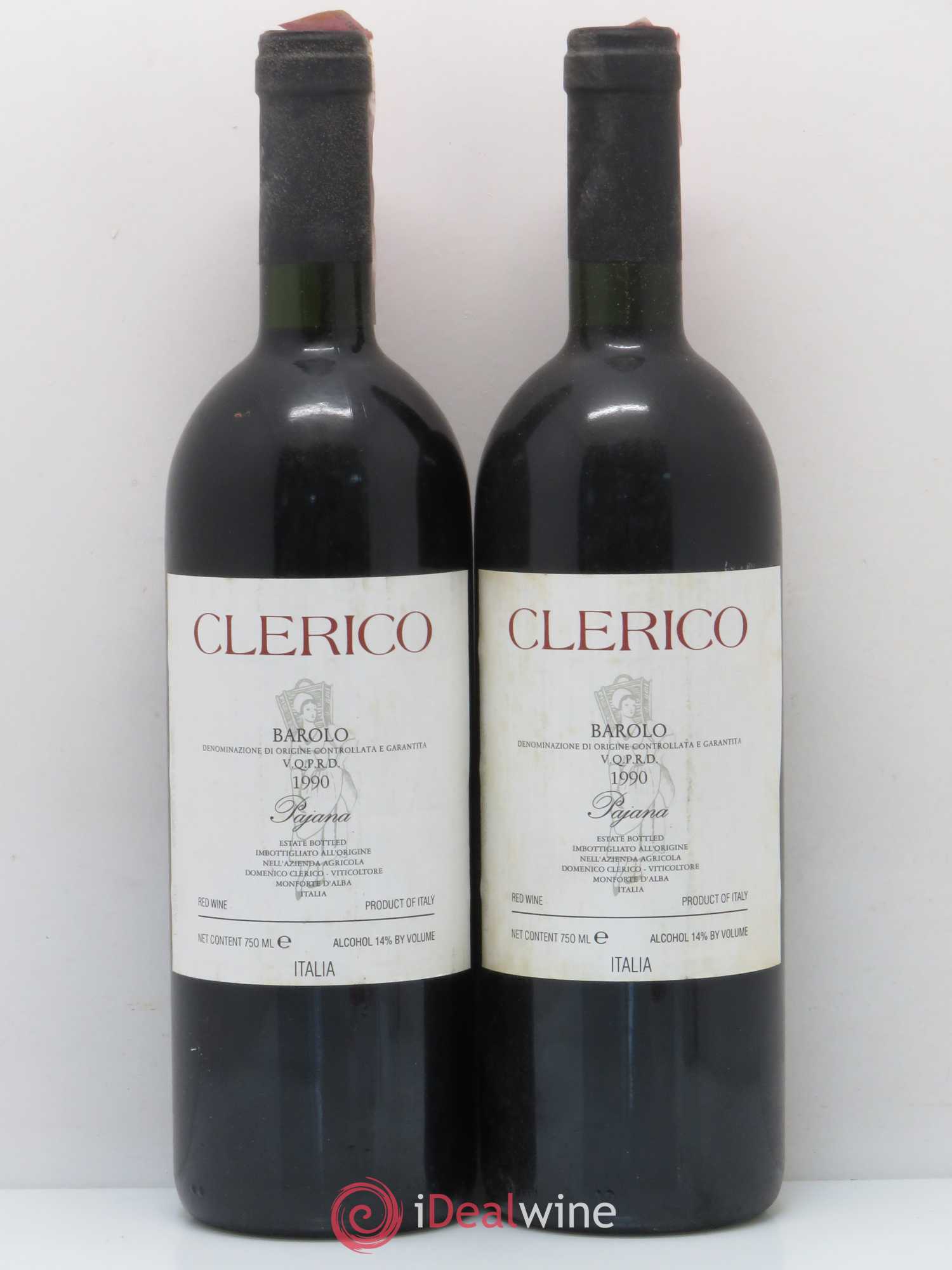 Barolo DOCG Pajana Domenico Clerico 1990 - Lot de 2 bouteilles - 0