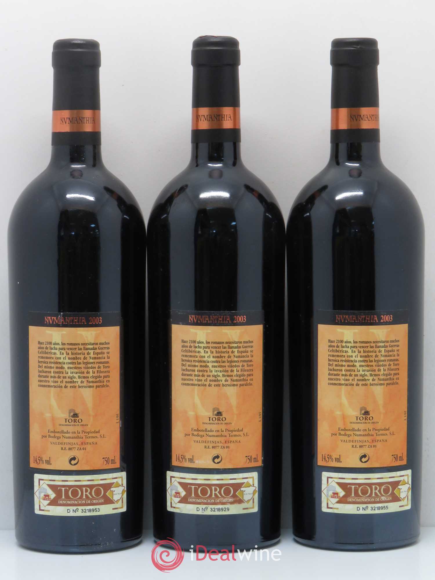 Toro DO Bodega Numanthia Numanthia 2003 - Lot de 3 bouteilles - 1