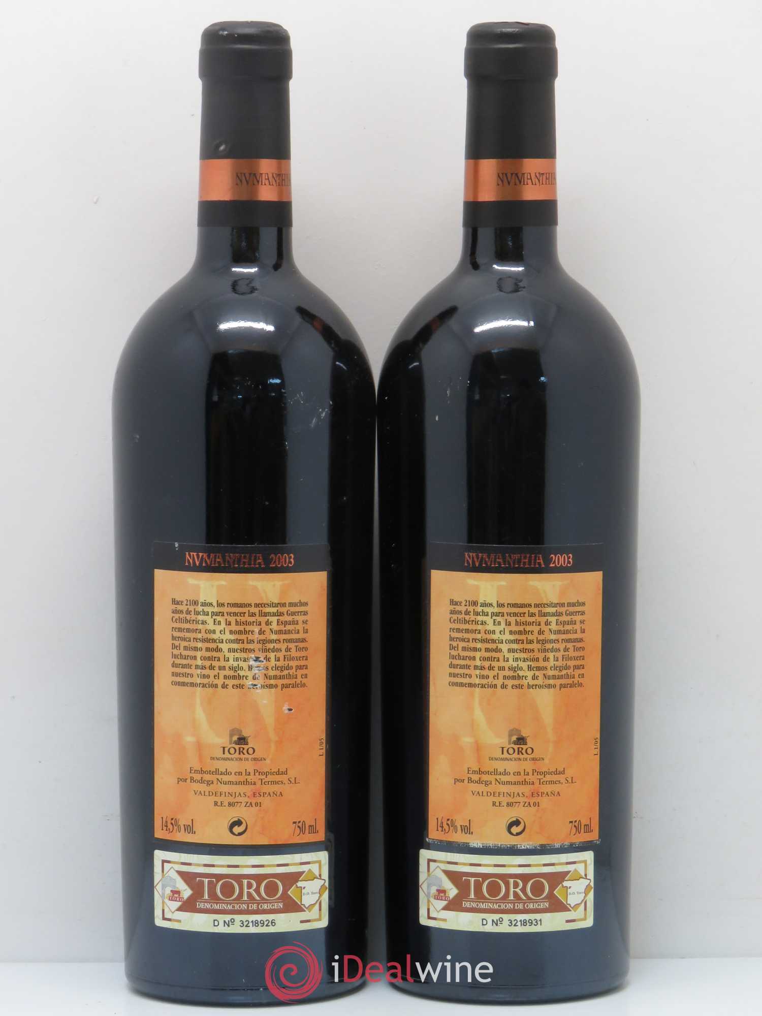 Toro DO Bodega Numanthia Numanthia 2003 - Lot de 2 bouteilles - 1
