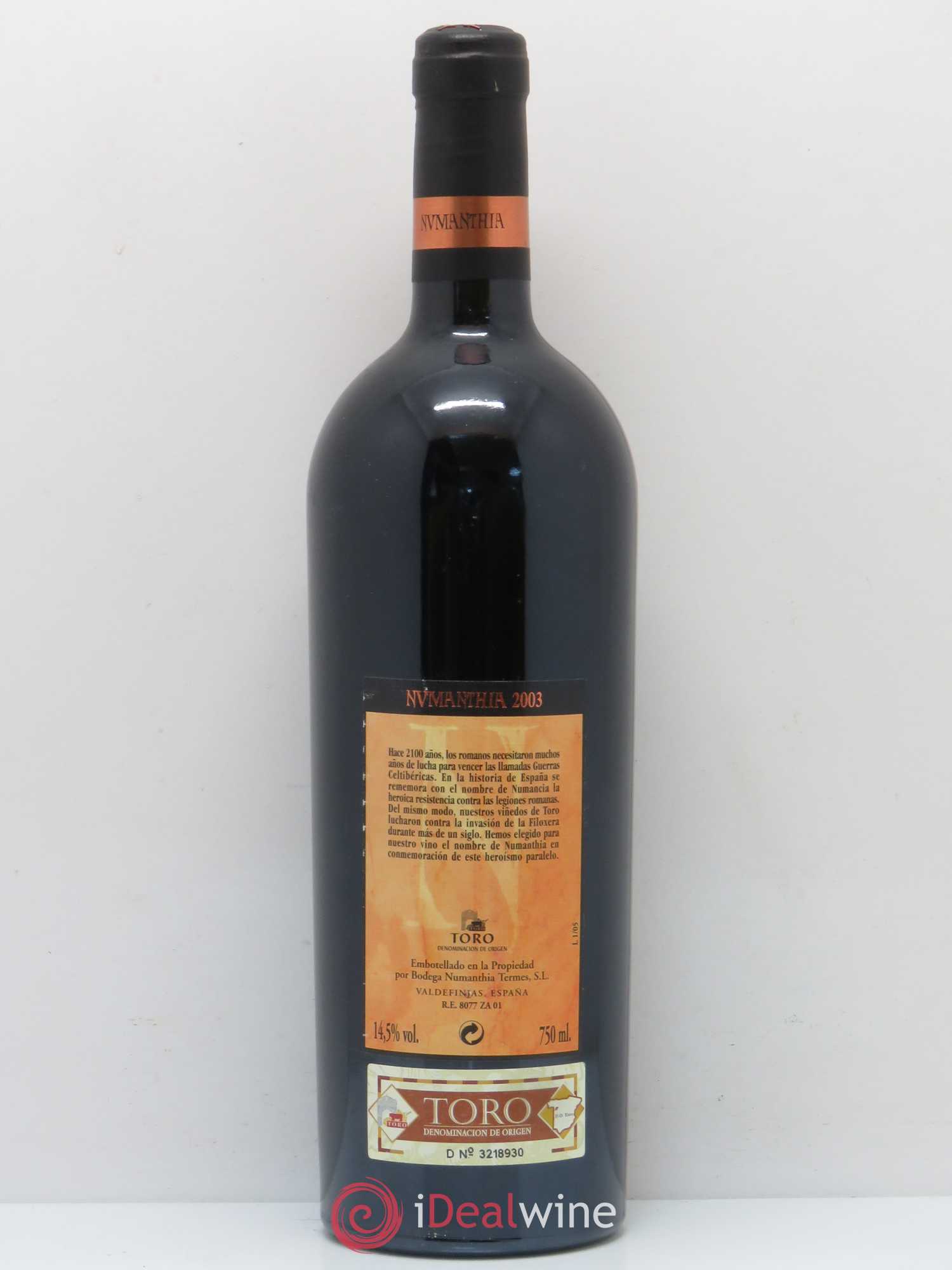 Toro DO Bodega Numanthia Numanthia 2003 - Lot de 1 bouteille - 1