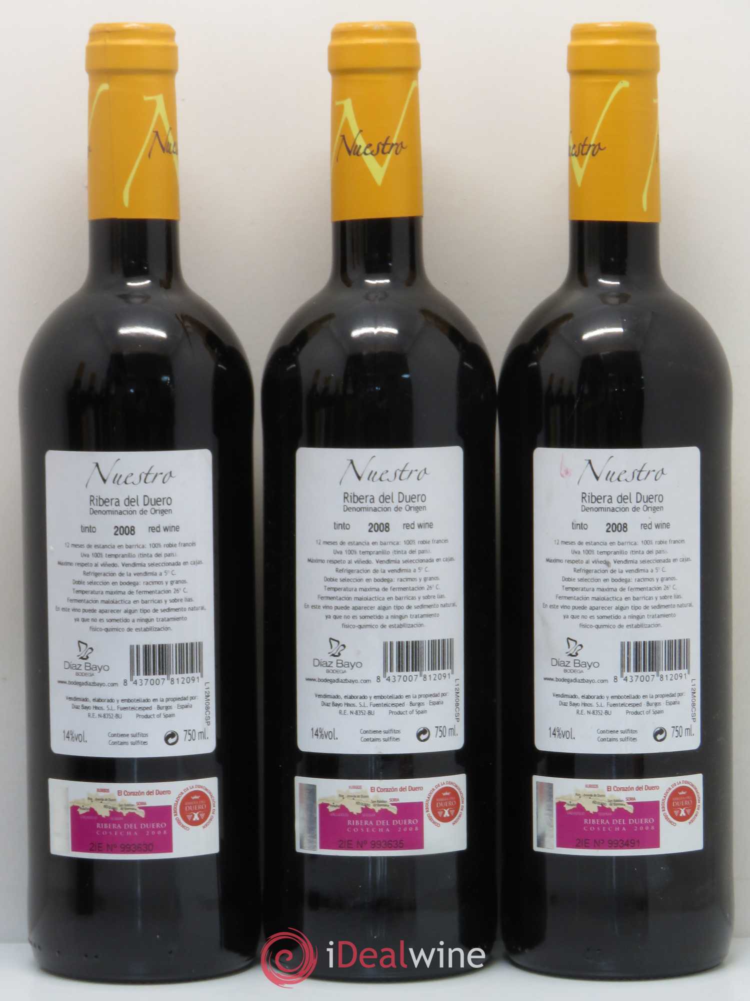 Ribera Del Duero DO Nuestro 2008 - Lot de 6 bouteilles - 1