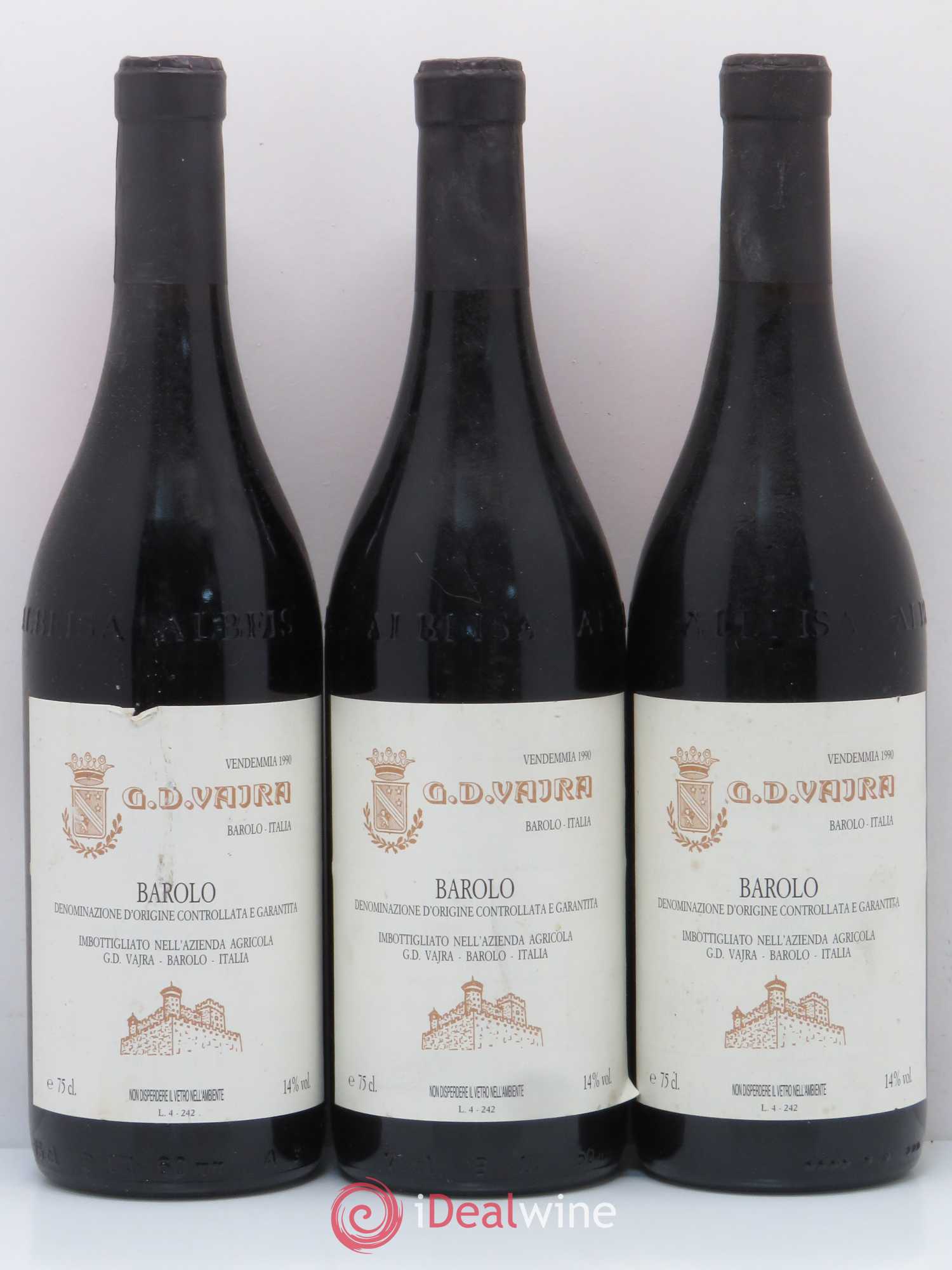 Barolo Bricco Delle Viole Vajra 1990 - Posten von 6 Flaschen - 3