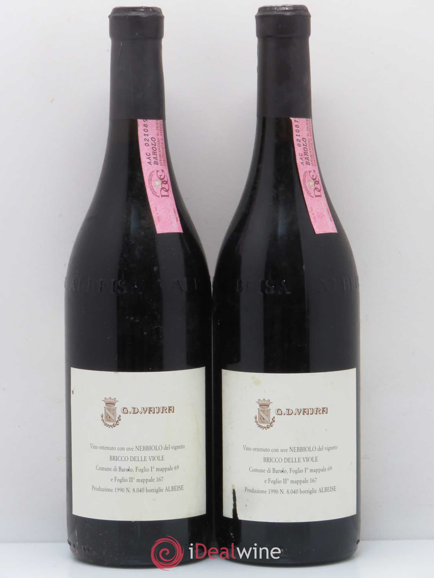 Barolo Bricco Delle Viole Vajra 1990 - Posten von 2 Flaschen - 1