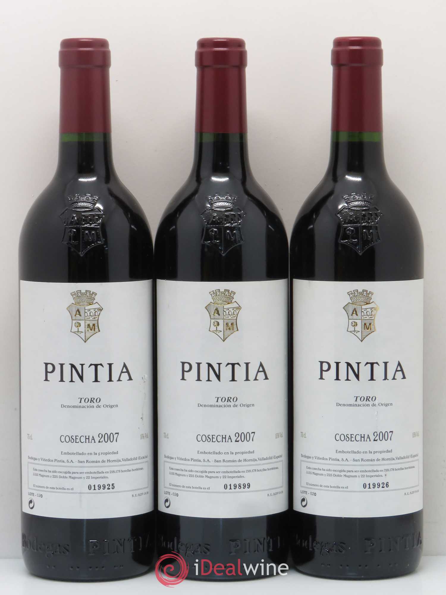 Toro DO Vega Sicilia Pintia Famille Alvarez 2007 - Lot de 3 bouteilles - 0
