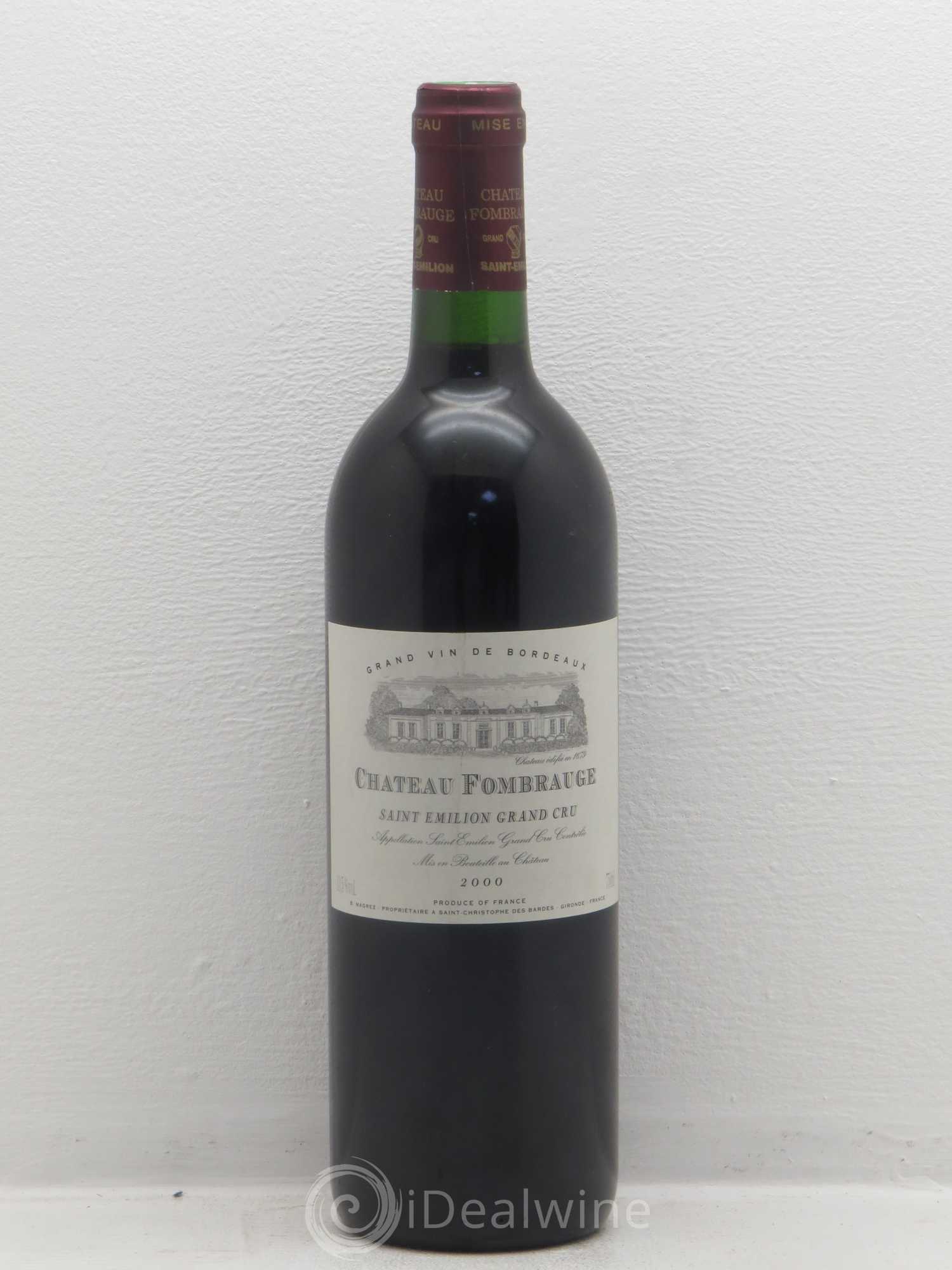 Château Fombrauge Grand Cru Classé 2000 - Lot de 1 bouteille - 0