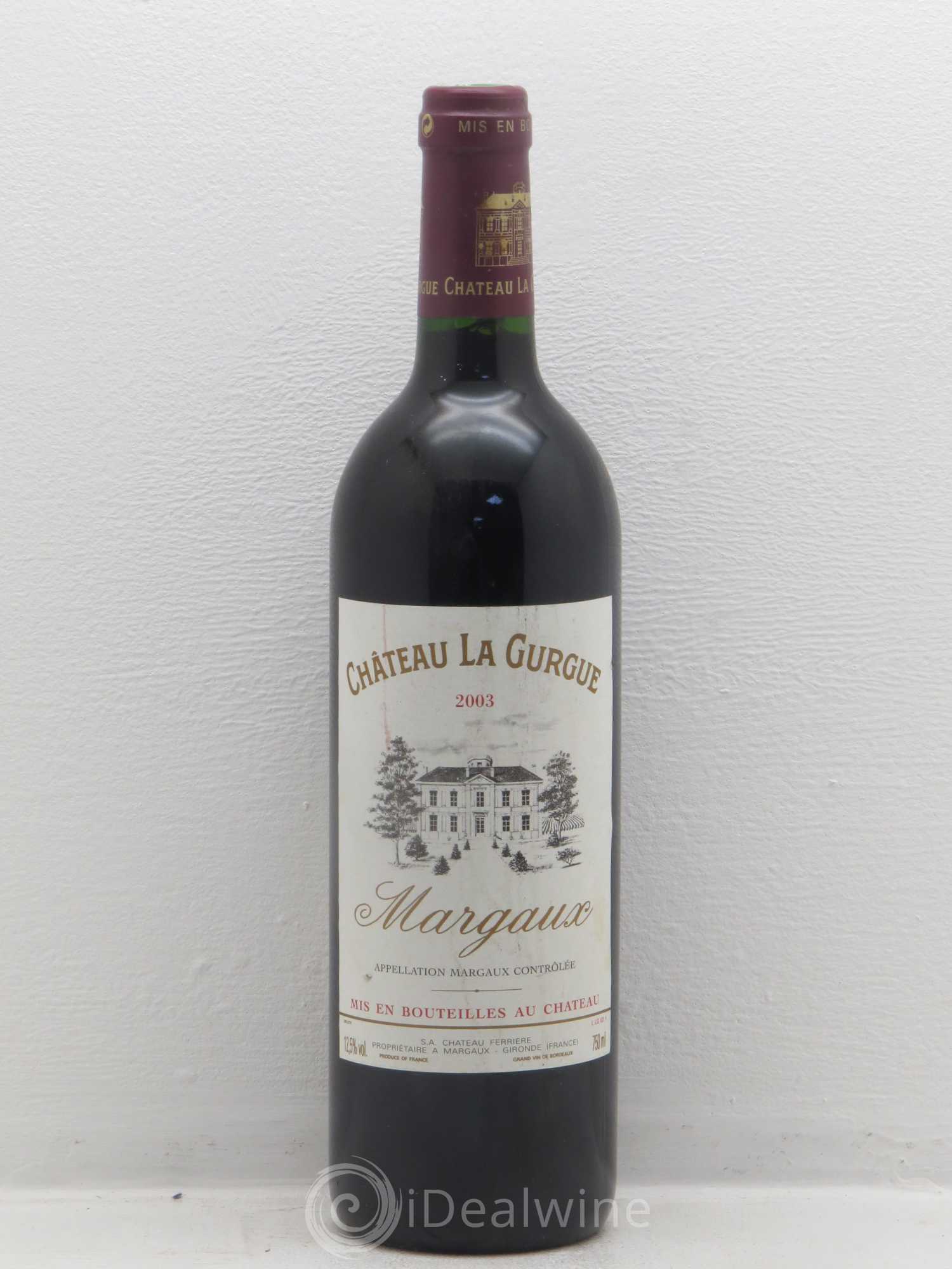 Château la Gurgue Cru Bourgeois 2003 - Lot de 1 bouteille - 0