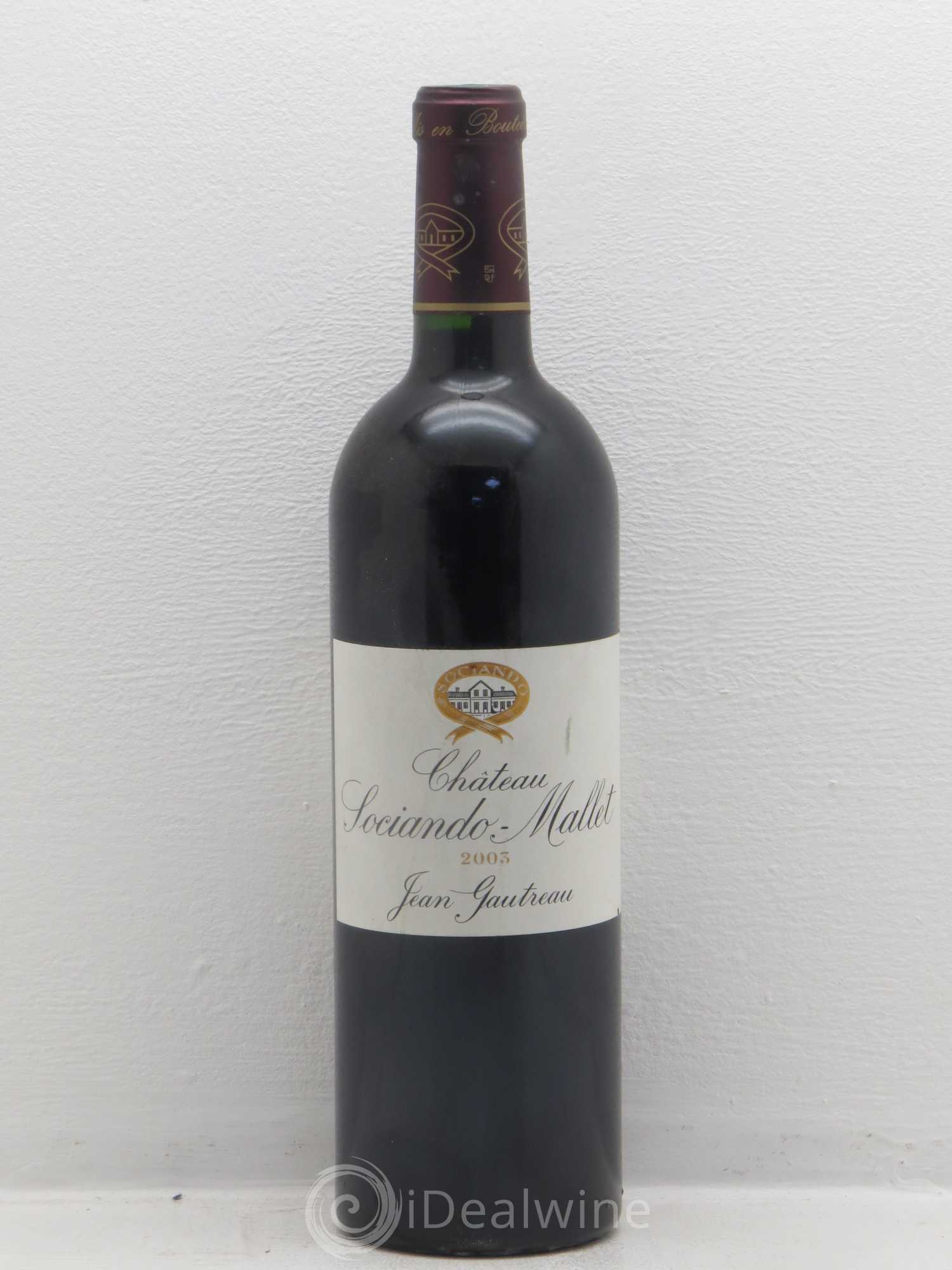 Château Sociando Mallet 2003 - Lot de 1 bouteille - 0