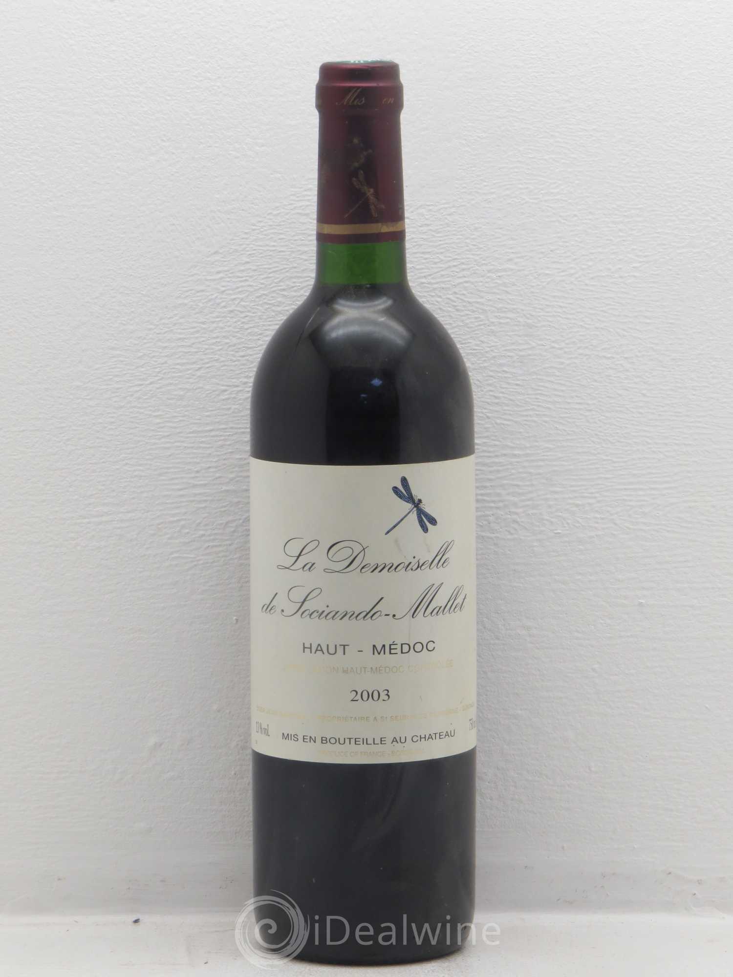 Demoiselle de Sociando Mallet Second Vin 2003 - Lot de 1 bouteille - 0
