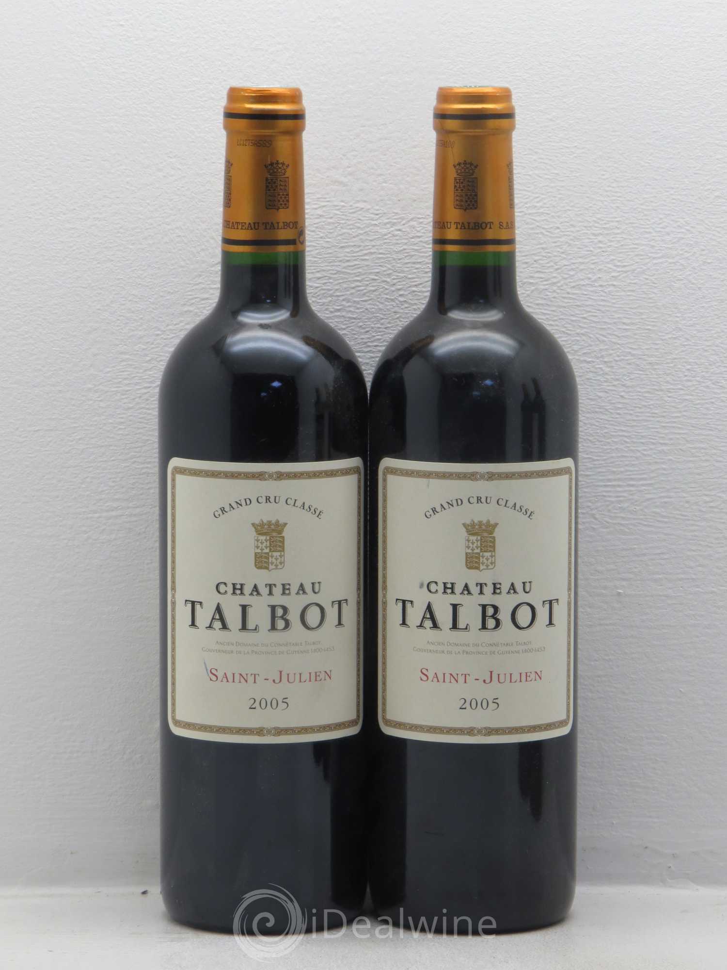 Château Talbot 4ème Grand Cru Classé 2005 - Lot de 4 bouteilles - 1