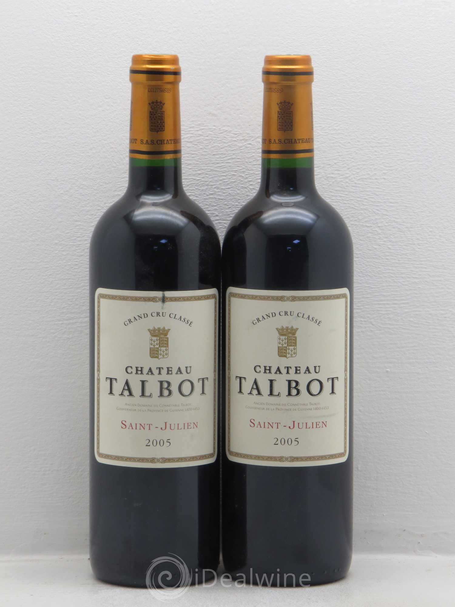Château Talbot 4ème Grand Cru Classé 2005 - Lot de 4 bouteilles - 2
