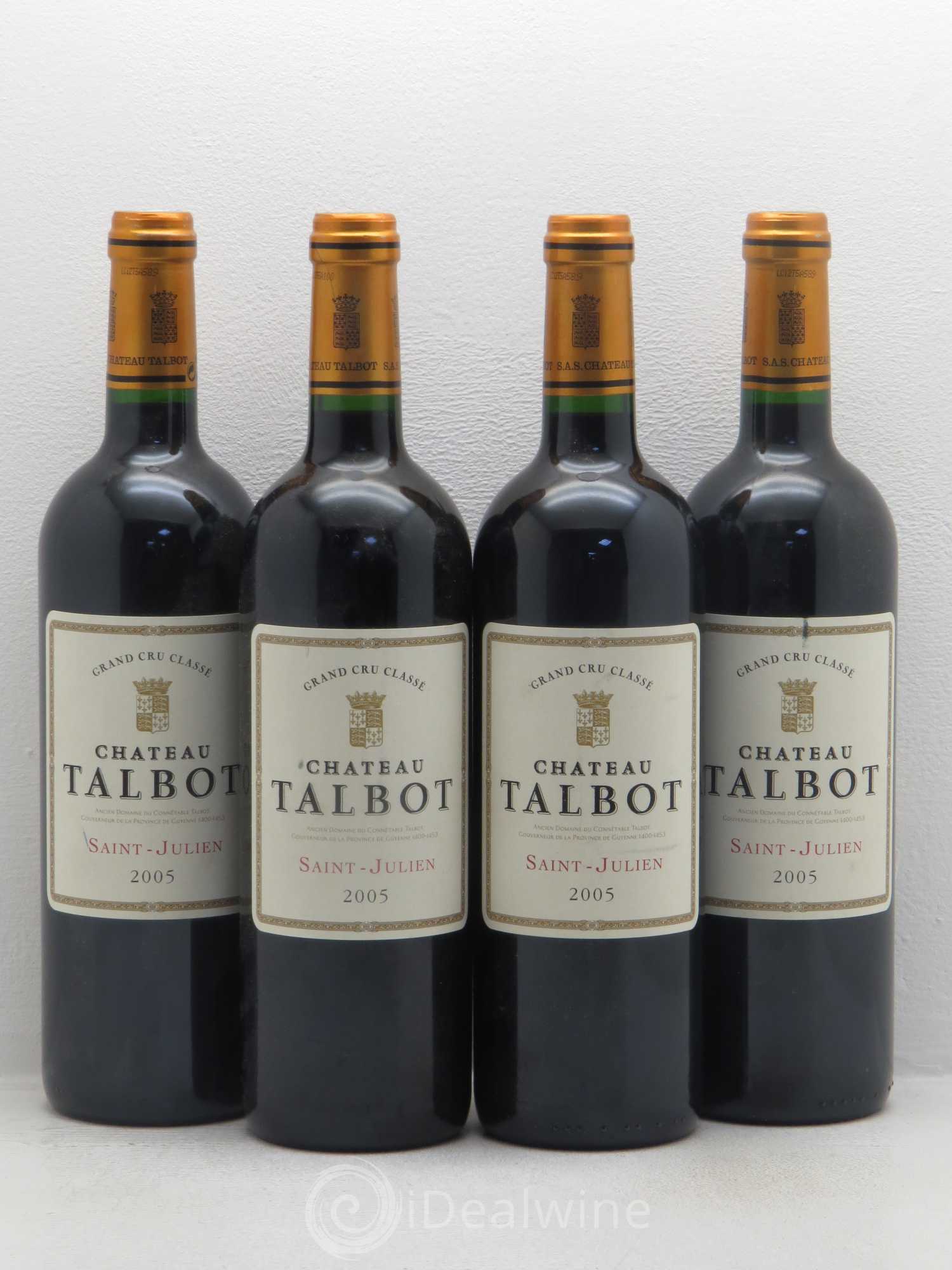 Château Talbot 4ème Grand Cru Classé 2005 - Lot de 4 bouteilles - 0